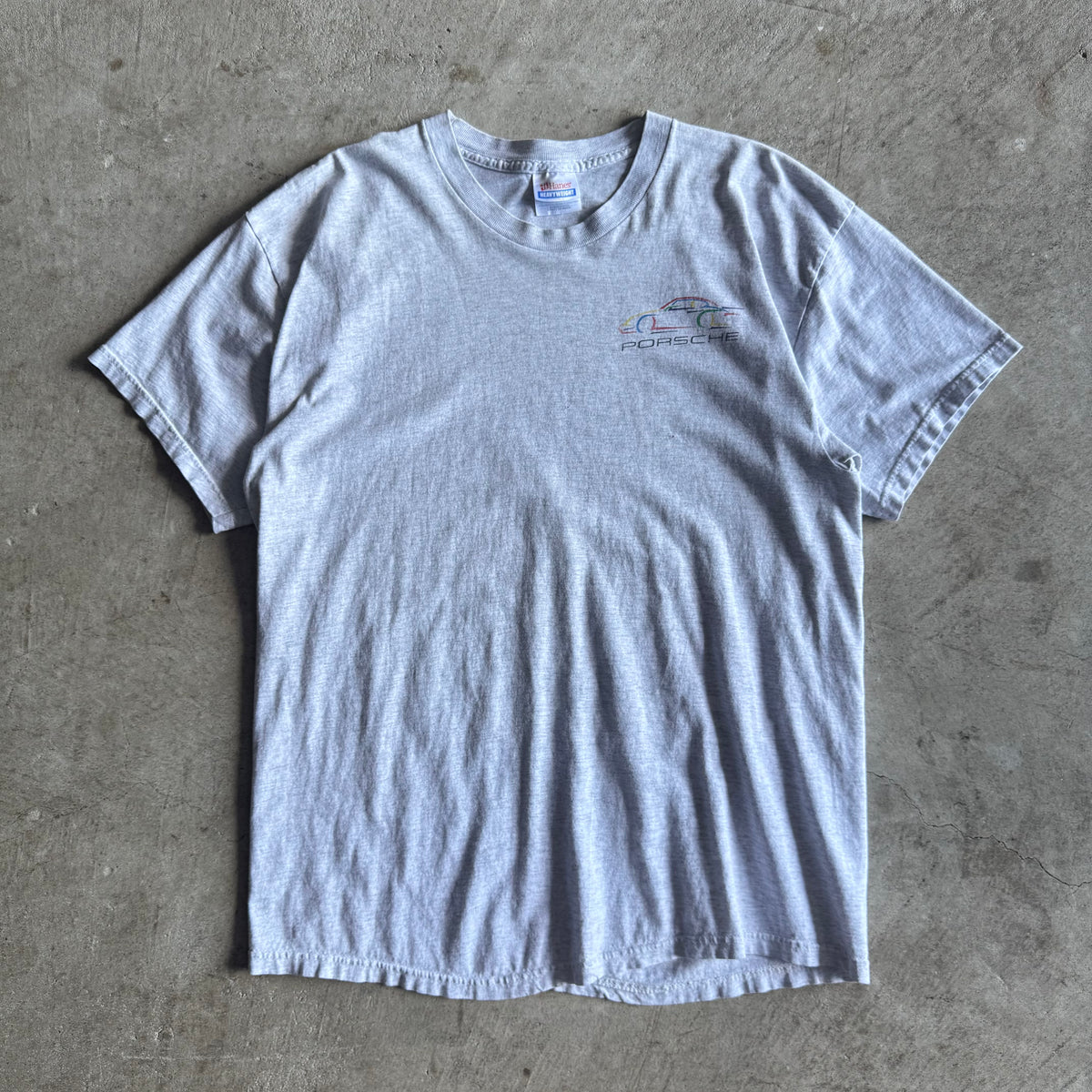 90s Porsche 911 Multi-Color Silhouette Grey T Shirt (L)