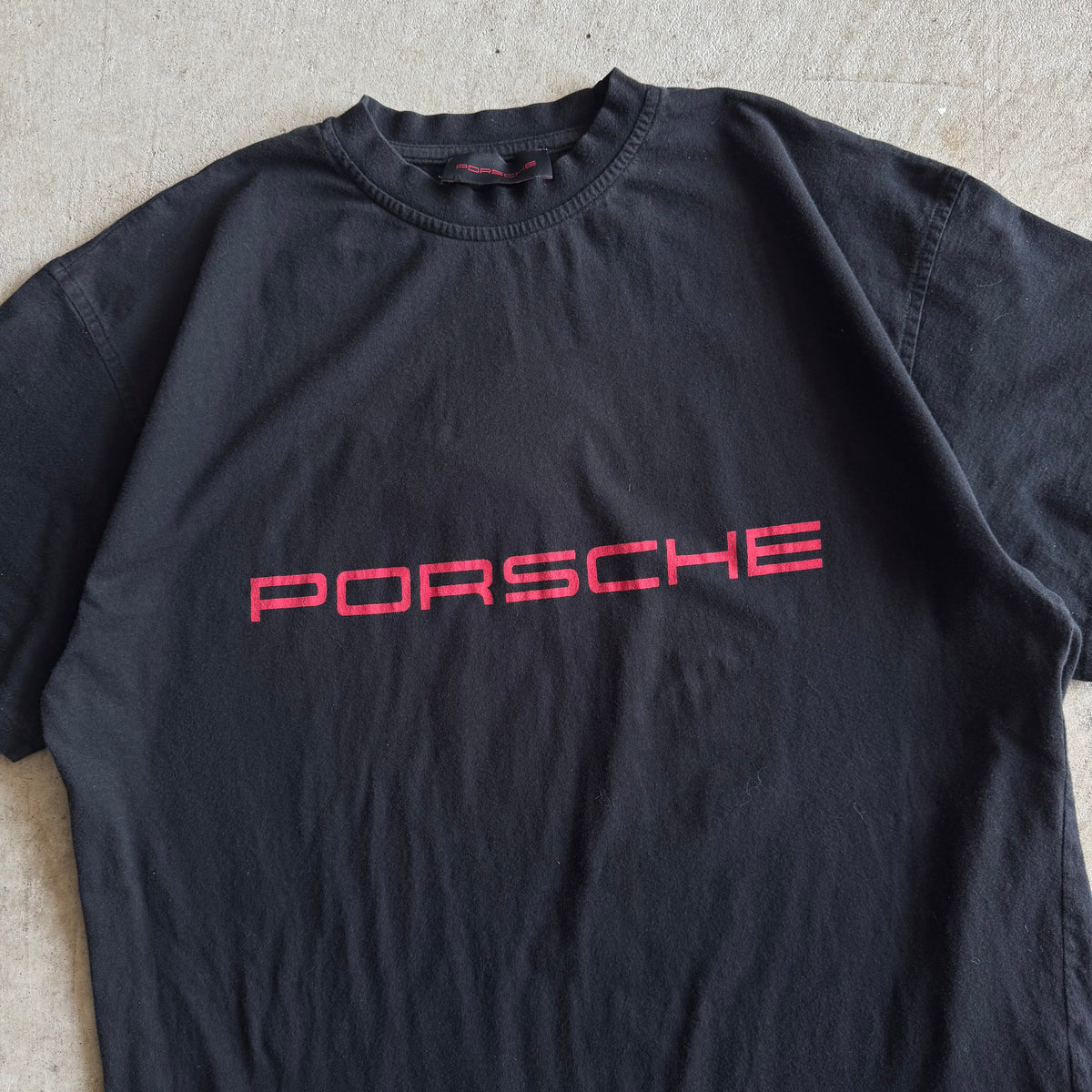 90s Porsche Selection Spellout Black T Shirt (XL)