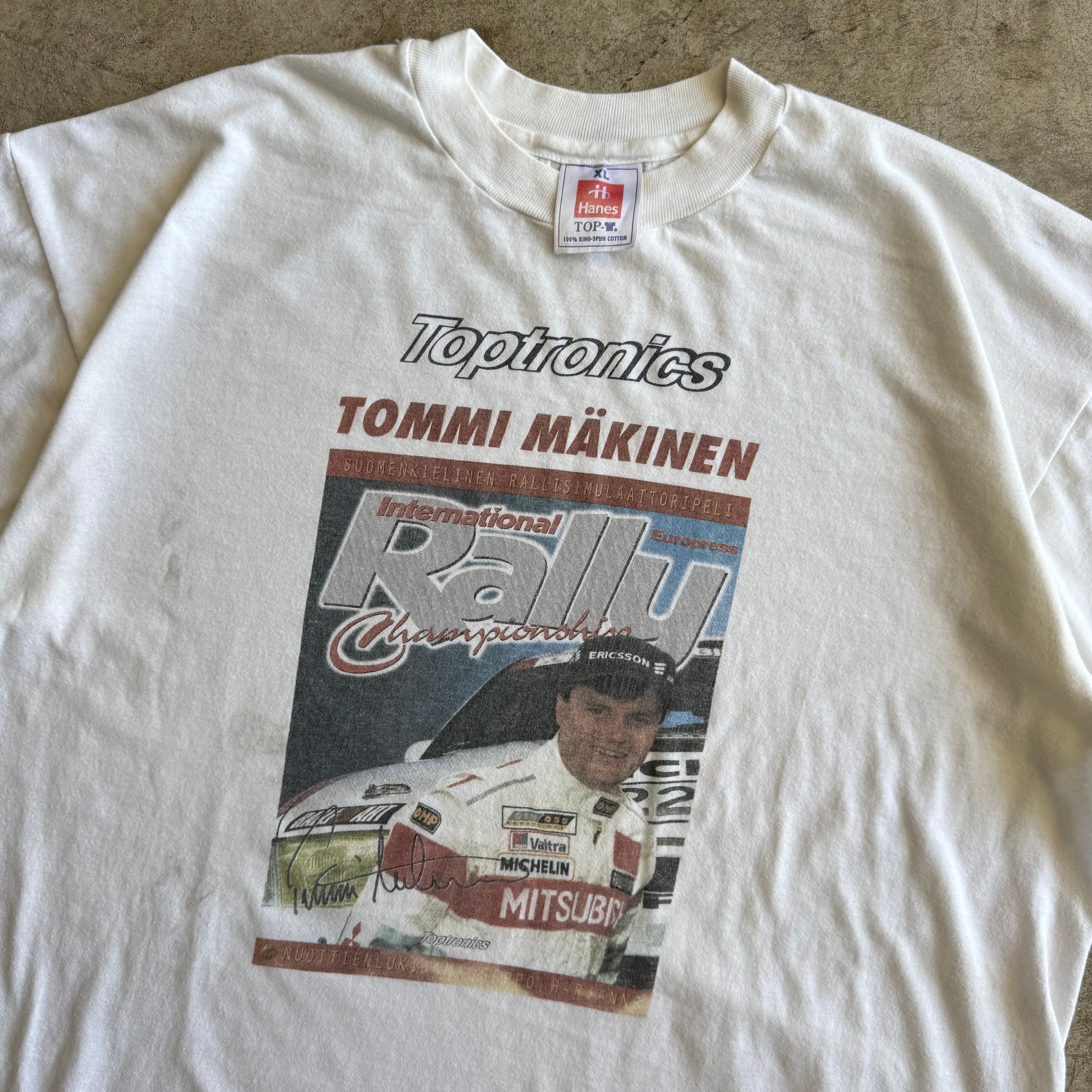 90s Tommi Makinen Toptronics Rally Championship Cover White Shirt (XL)