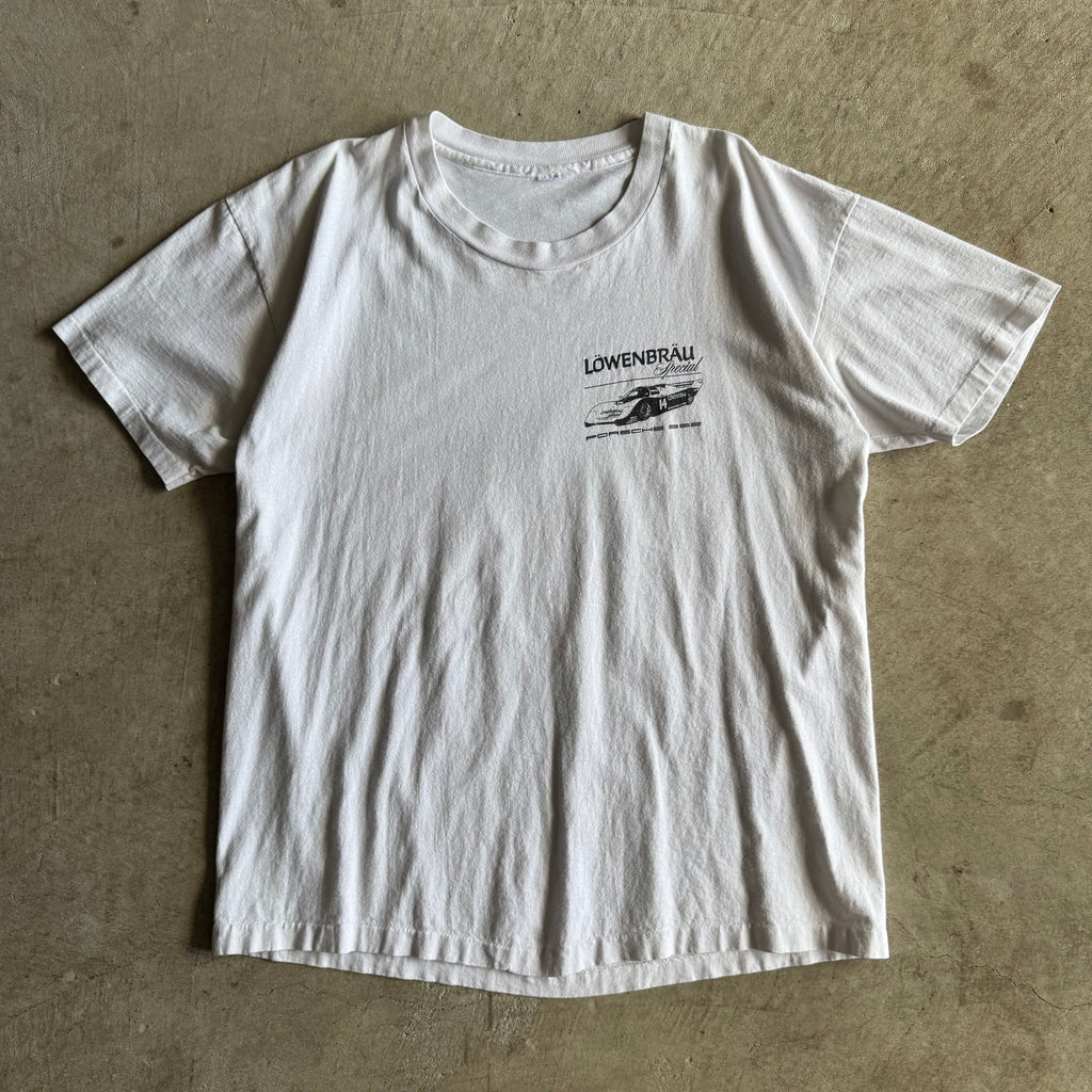 80s Porsche Lowenbrau Special 962 White T Shirt (XL)