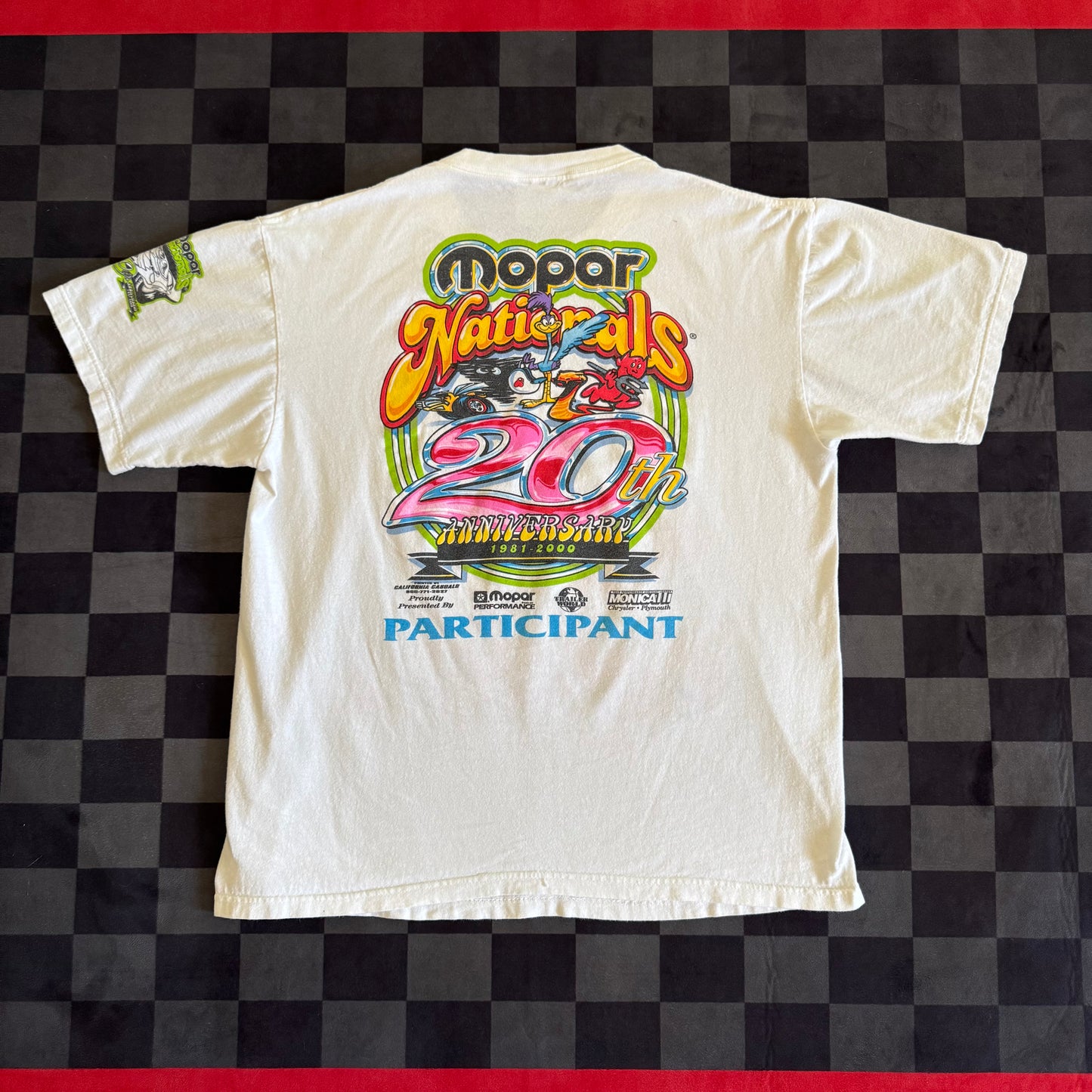 Vintage 2000 Mopar Nationals 20th Anniversary Participant White T Shirt Size Large