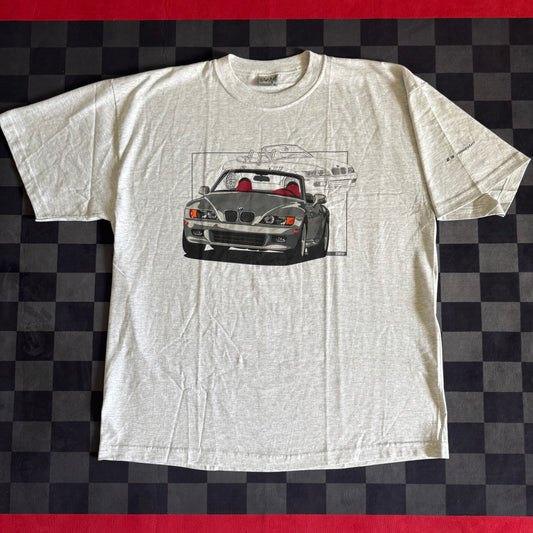 Vintage 90s BMW Z3 Roadster Grey T Shirt Size XL