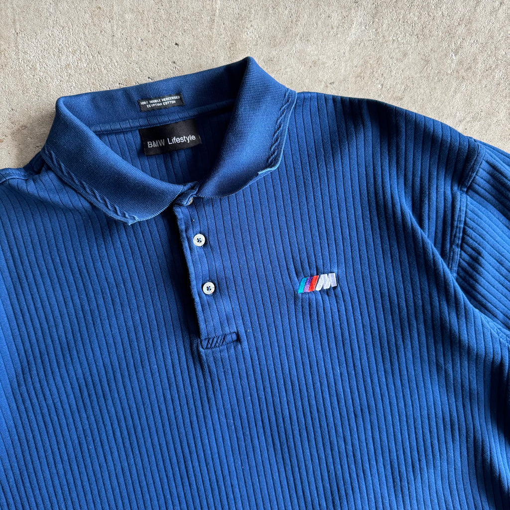 90s BMW Lifestyle M Power Blue Polo Rugby Longsleeve (M)
