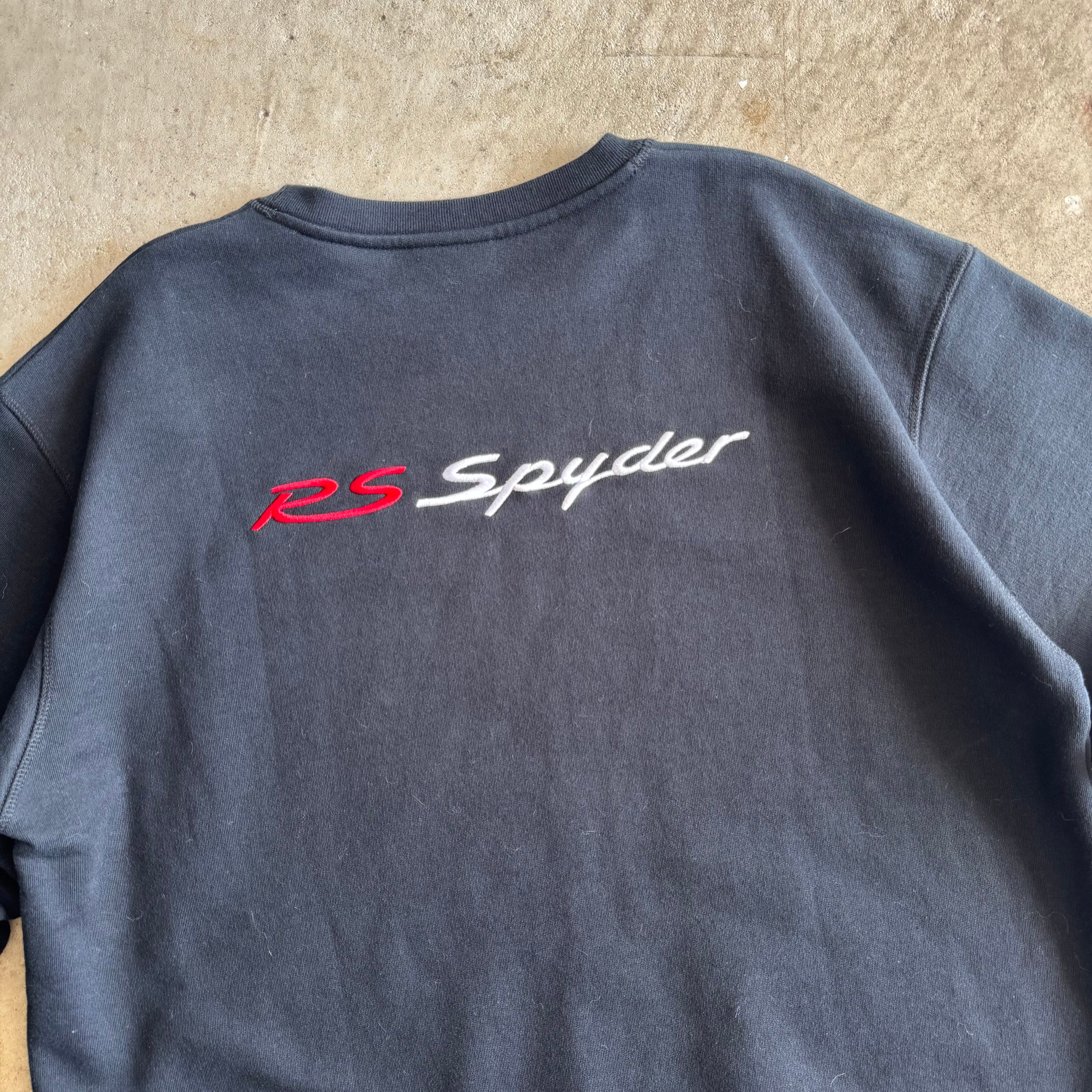 2000s Porsche Selection RS Spyder Embroidered Black Crewneck Sweater (XL)