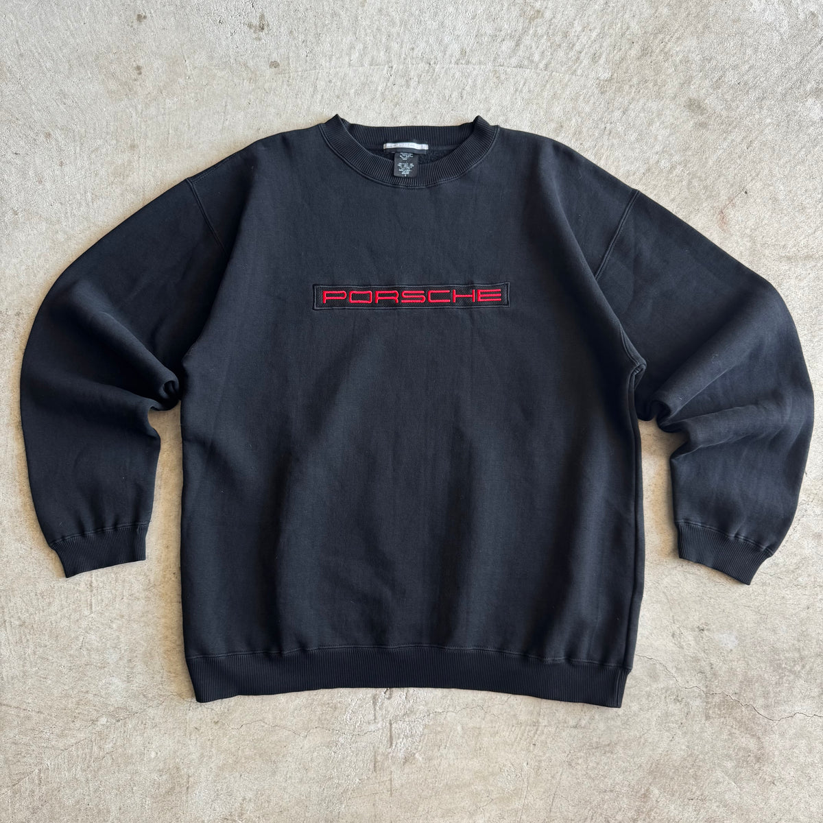 90s Porsche Selection Patch Black Crewneck Sweater (L)