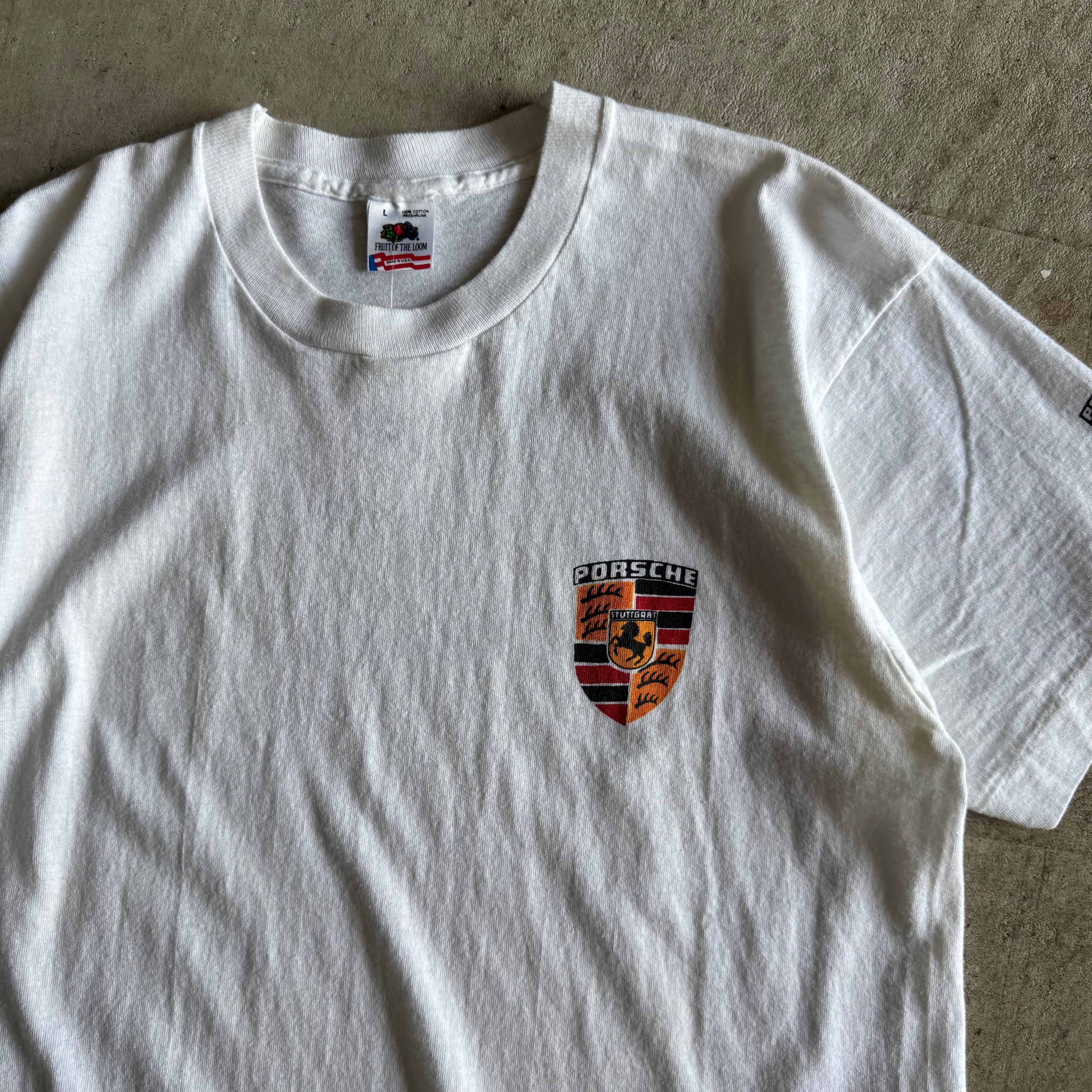 90s Porsche Crest White T Shirt (L)