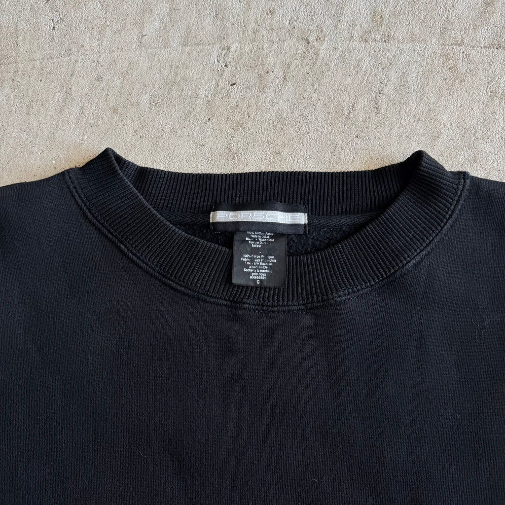 90s Porsche Selection Patch Black Crewneck Sweater (L)