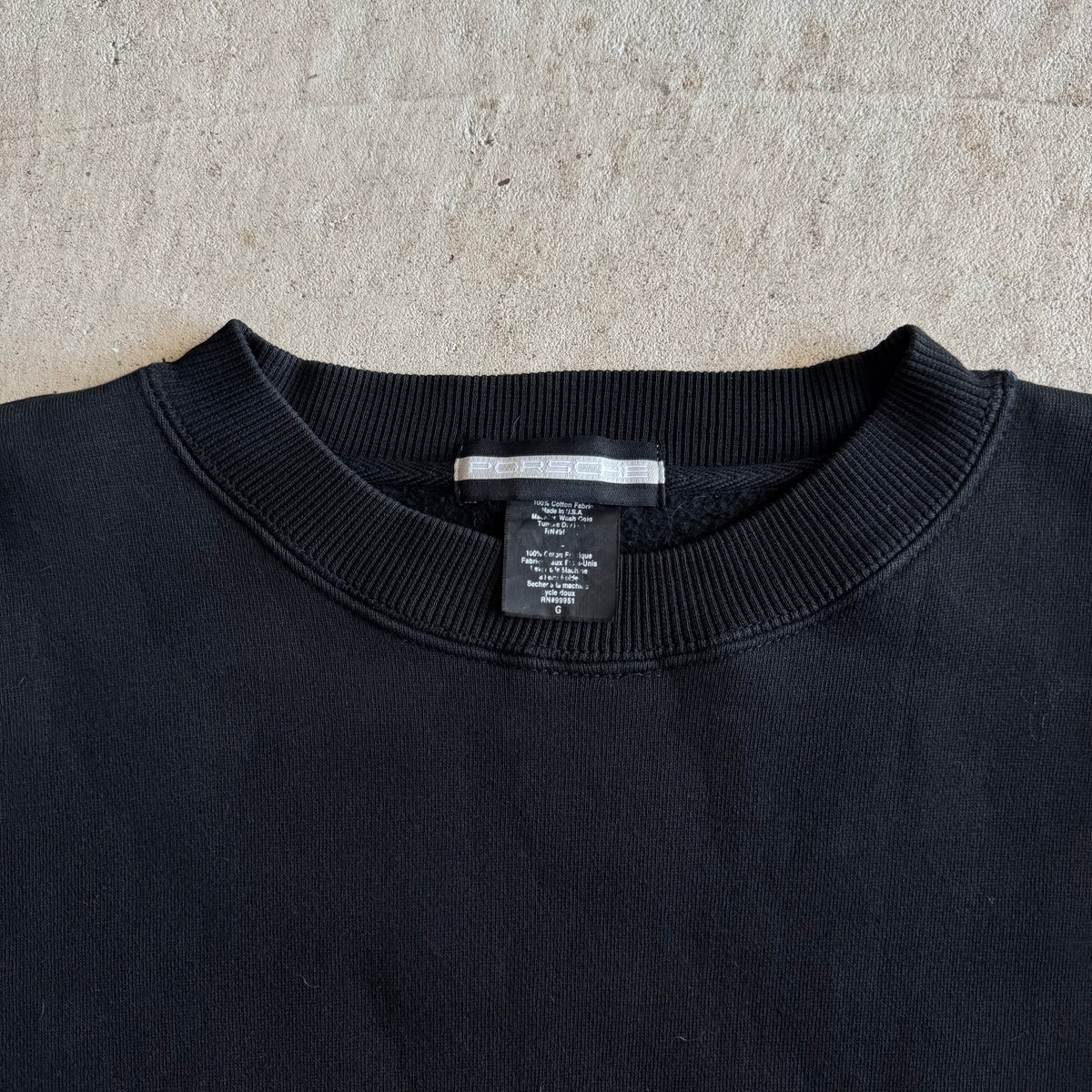 90s Porsche Selection Patch Black Crewneck Sweater (L)