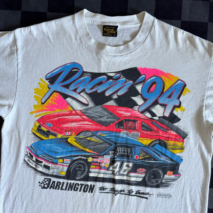 Vintage 1994 Darlington Raceway Speedwear White T Shirt Size Large