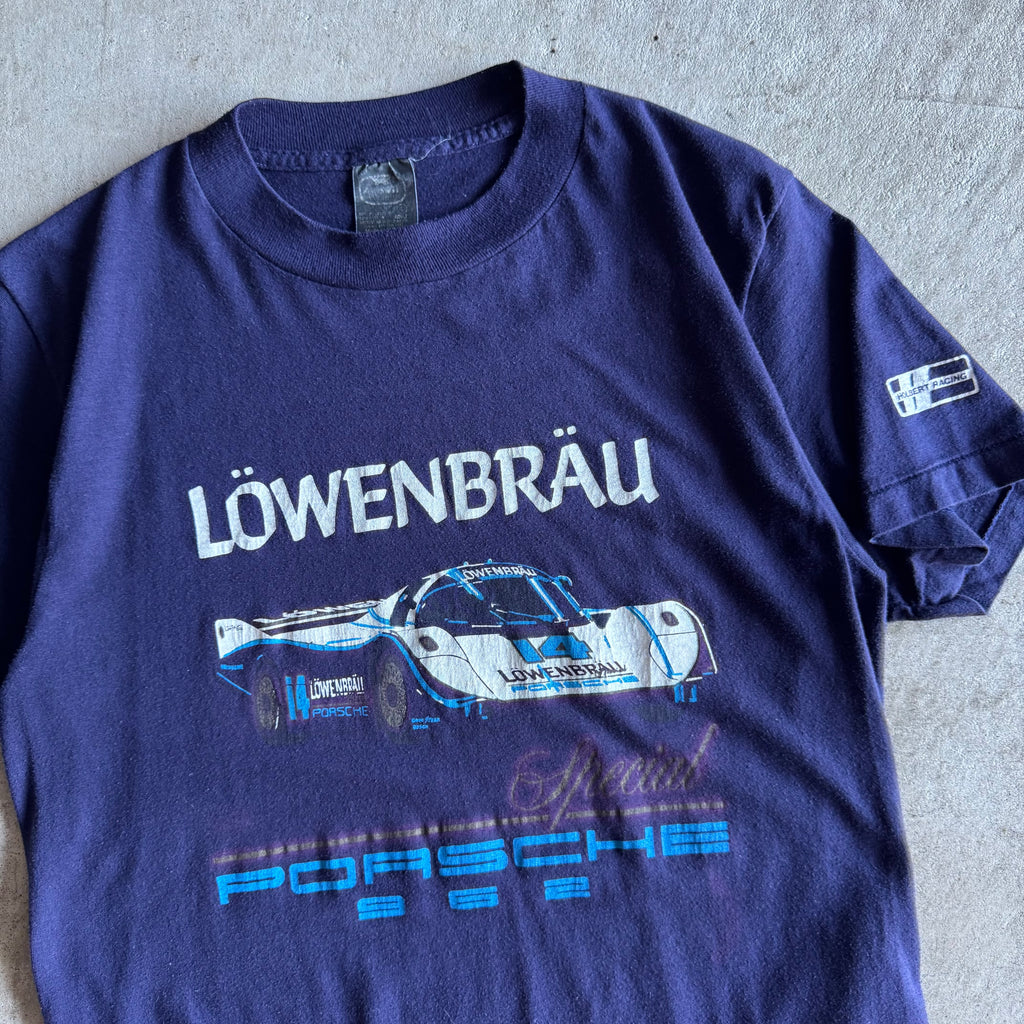 80s Porsche Lowenbrau Special 962 Navy T Shirt (M)