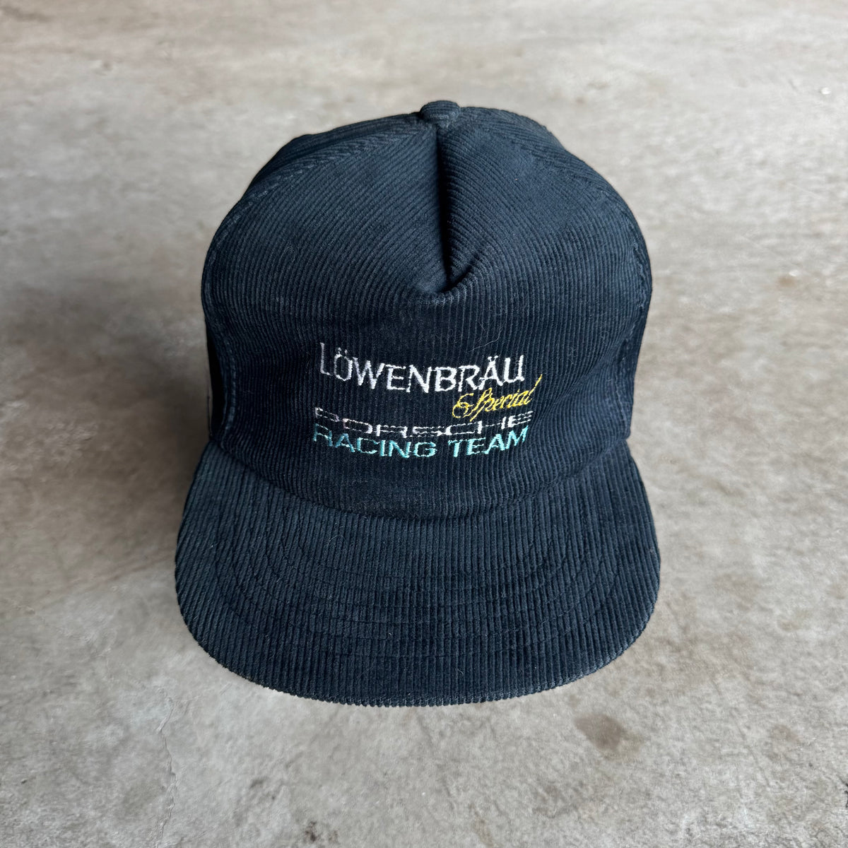 80s Lowenbrau Special Porsche Racing Team Navy Adjustable Snapback Hat
