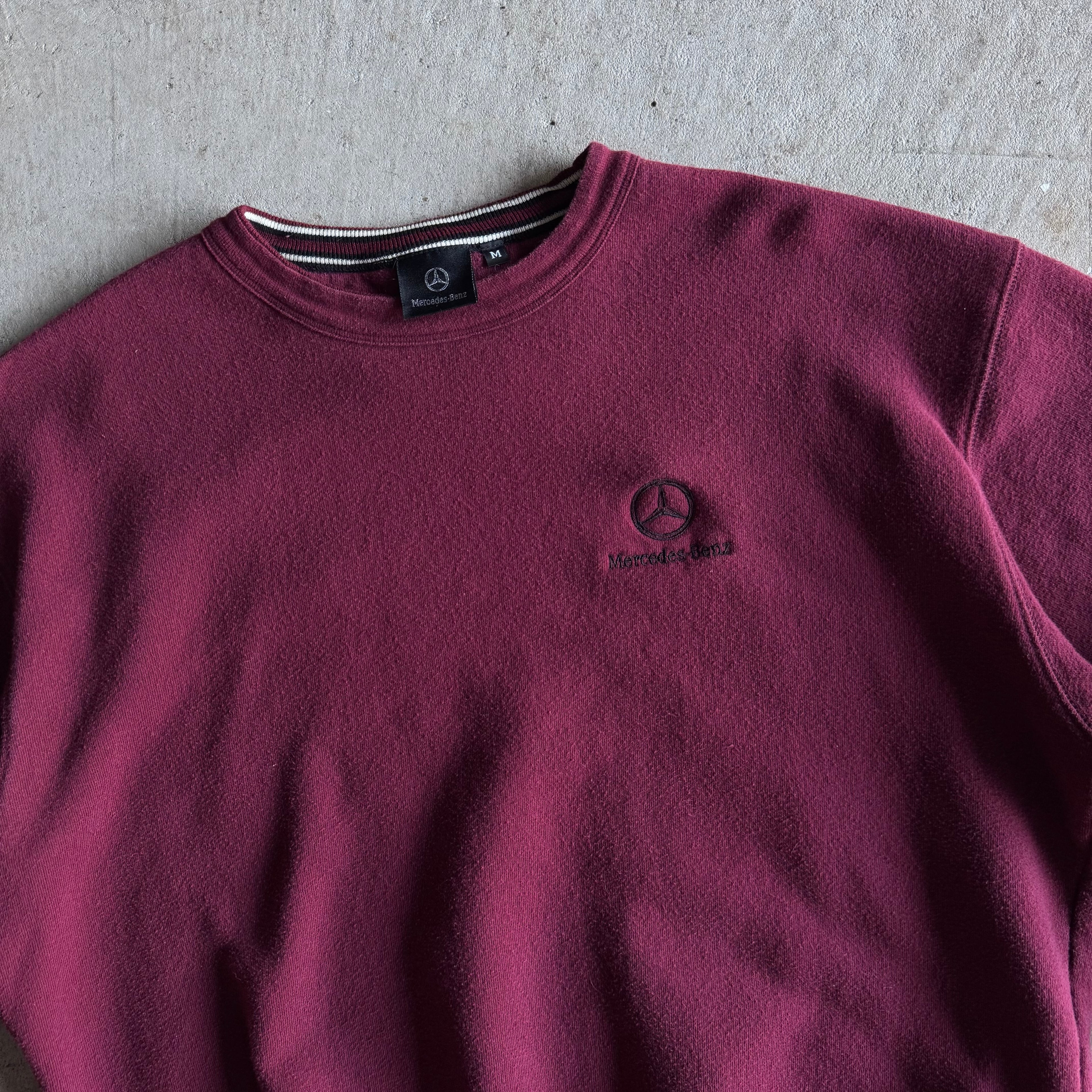 90s Mercedes Benz Burgundy Crewneck Sweater (M)