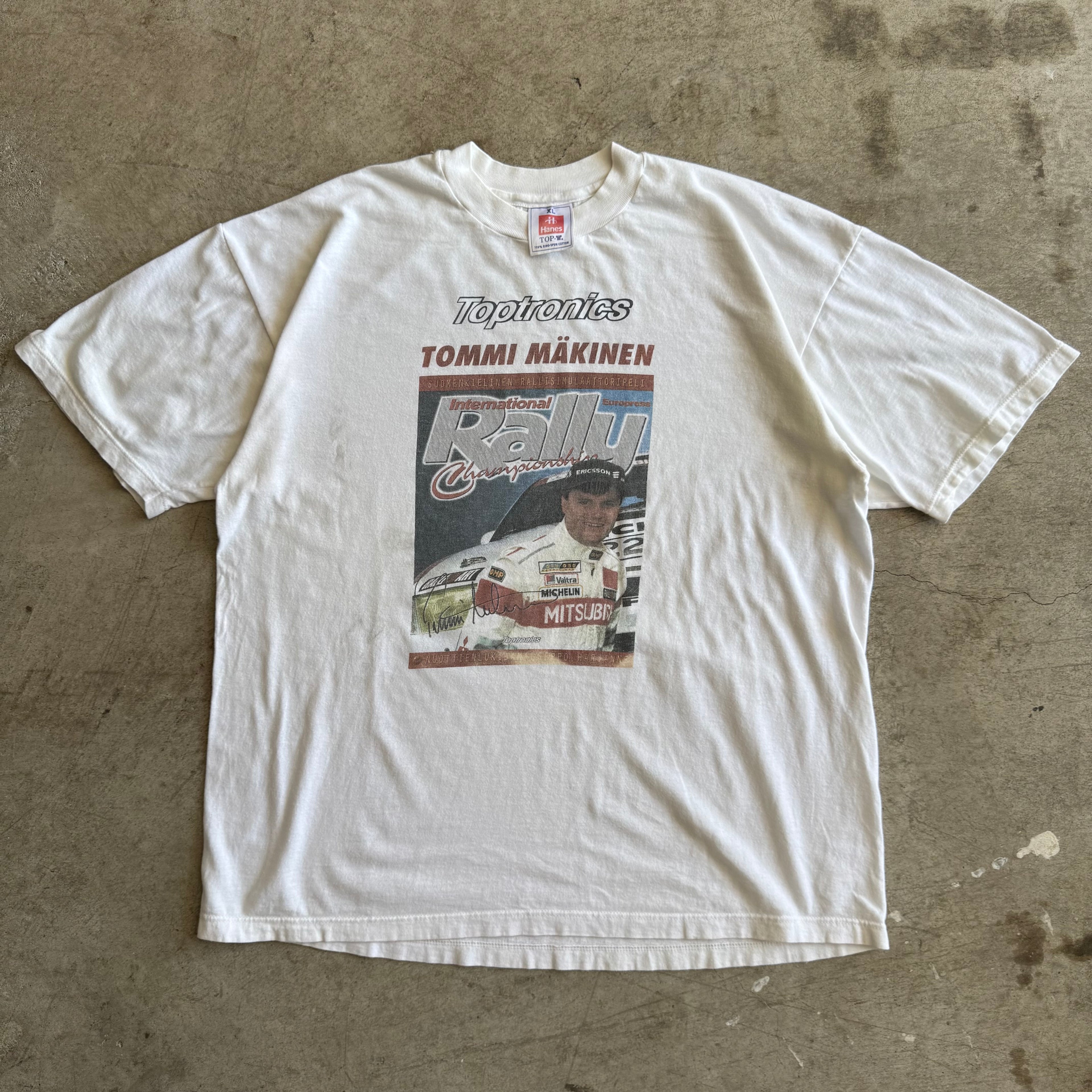 90s Tommi Makinen Toptronics Rally Championship Cover White Shirt (XL)