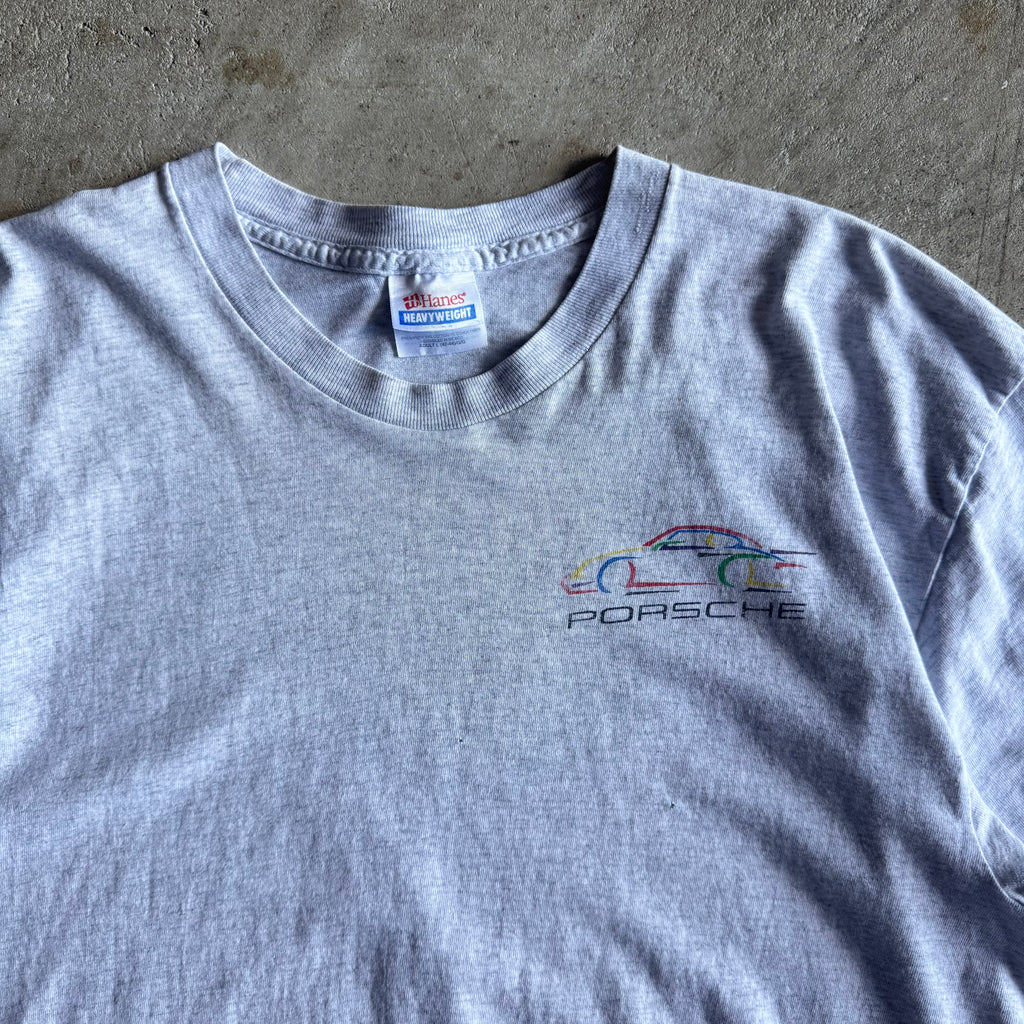 90s Porsche 911 Multi-Color Silhouette Grey T Shirt (L)