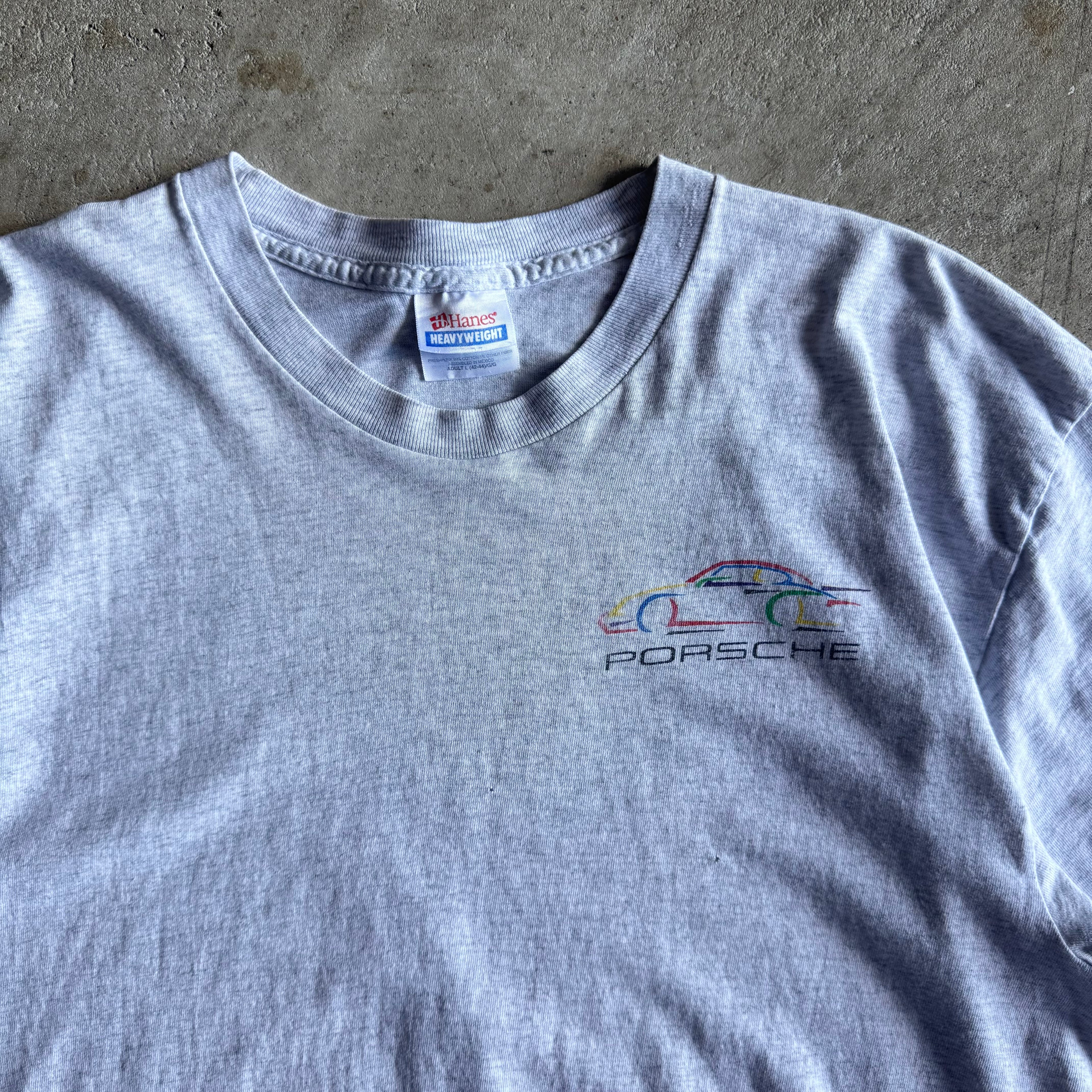 90s Porsche 911 Multi-Color Silhouette Grey T Shirt (L)