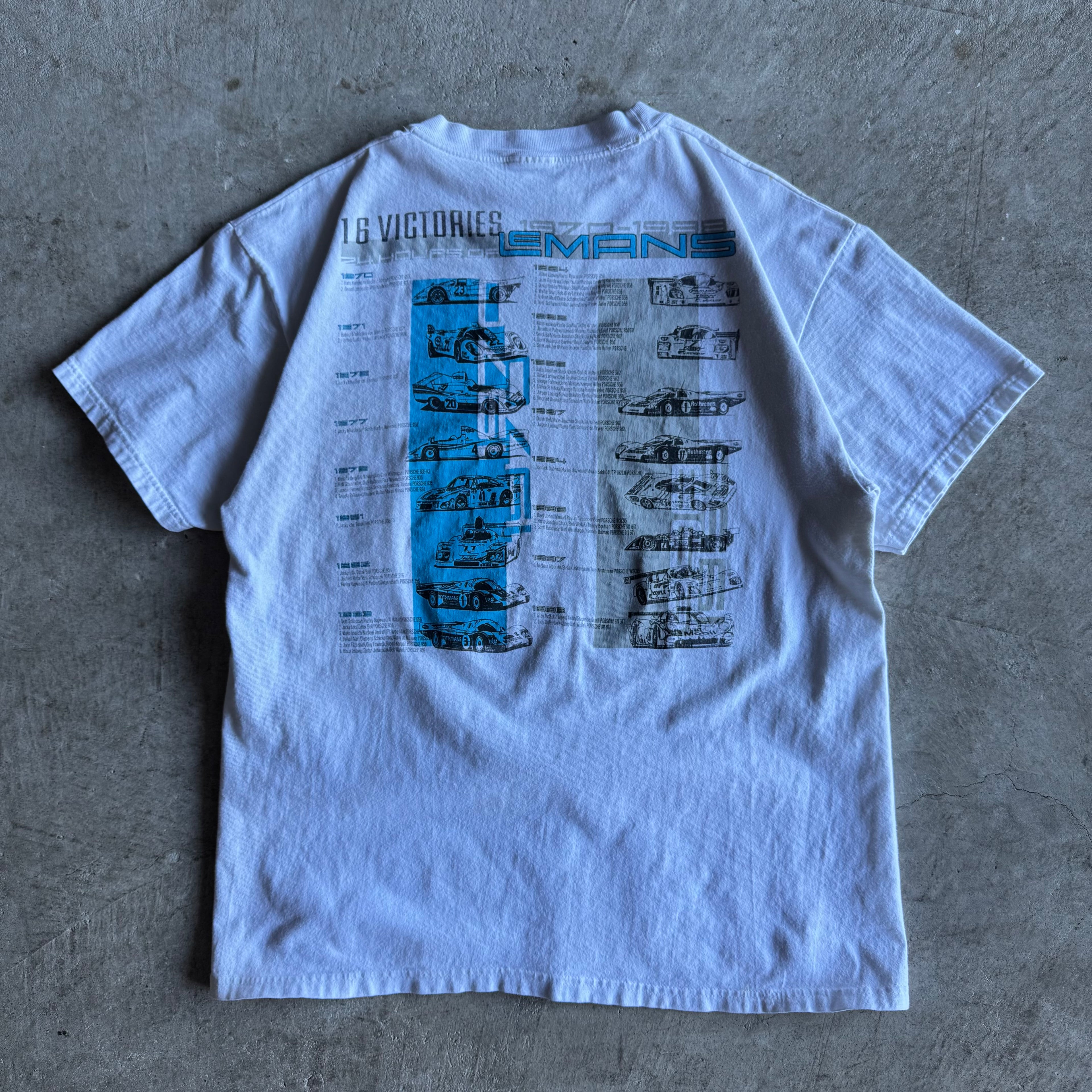 90s Porsche 917 911 GT1 Le Mans Victories White T Shirt (L)