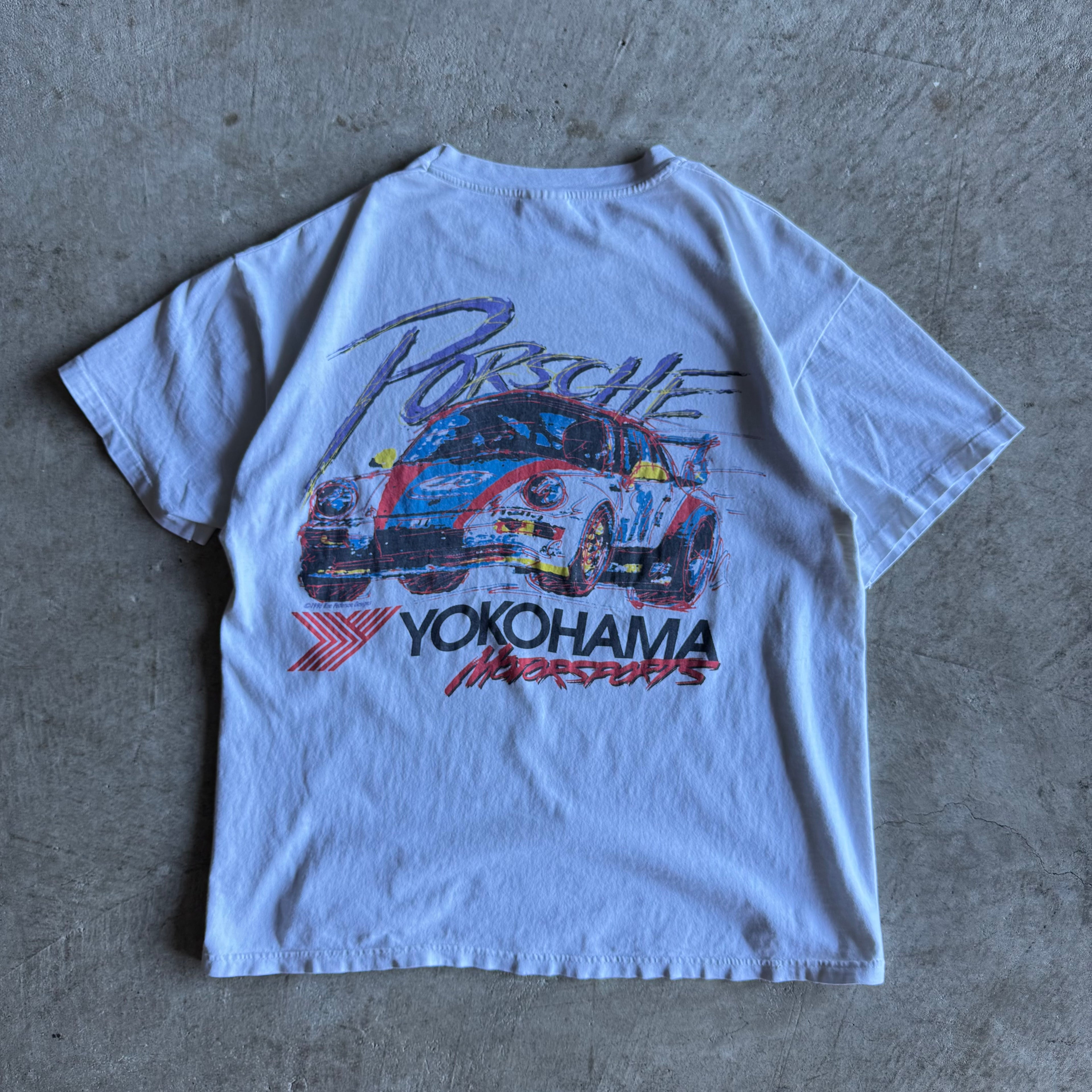 90s Yokohama Motorsports Brumos Porsche White T Shirt (L)