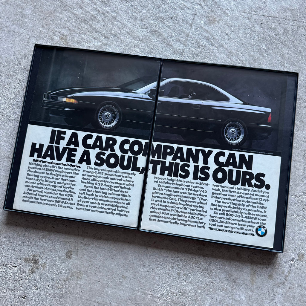 1994 BMW E31 850CSi V12 Framed Advertisement
