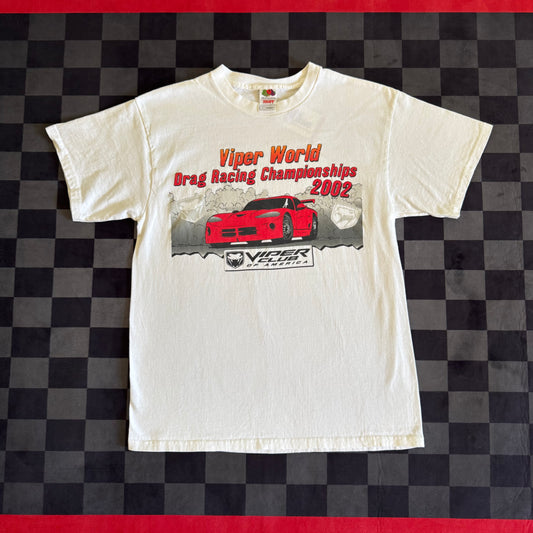 Vintage 2002 Viper World Drag Racing Championship White T Shirt Size Large