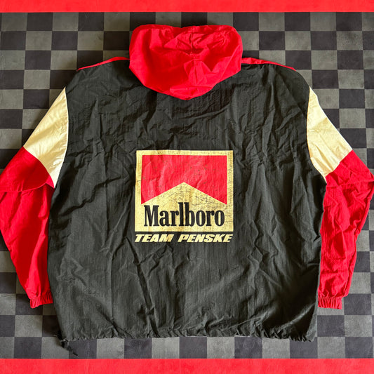 Vintage 90s Marlboro Racing Team Penske Anorak Pullover Jacket Size XL