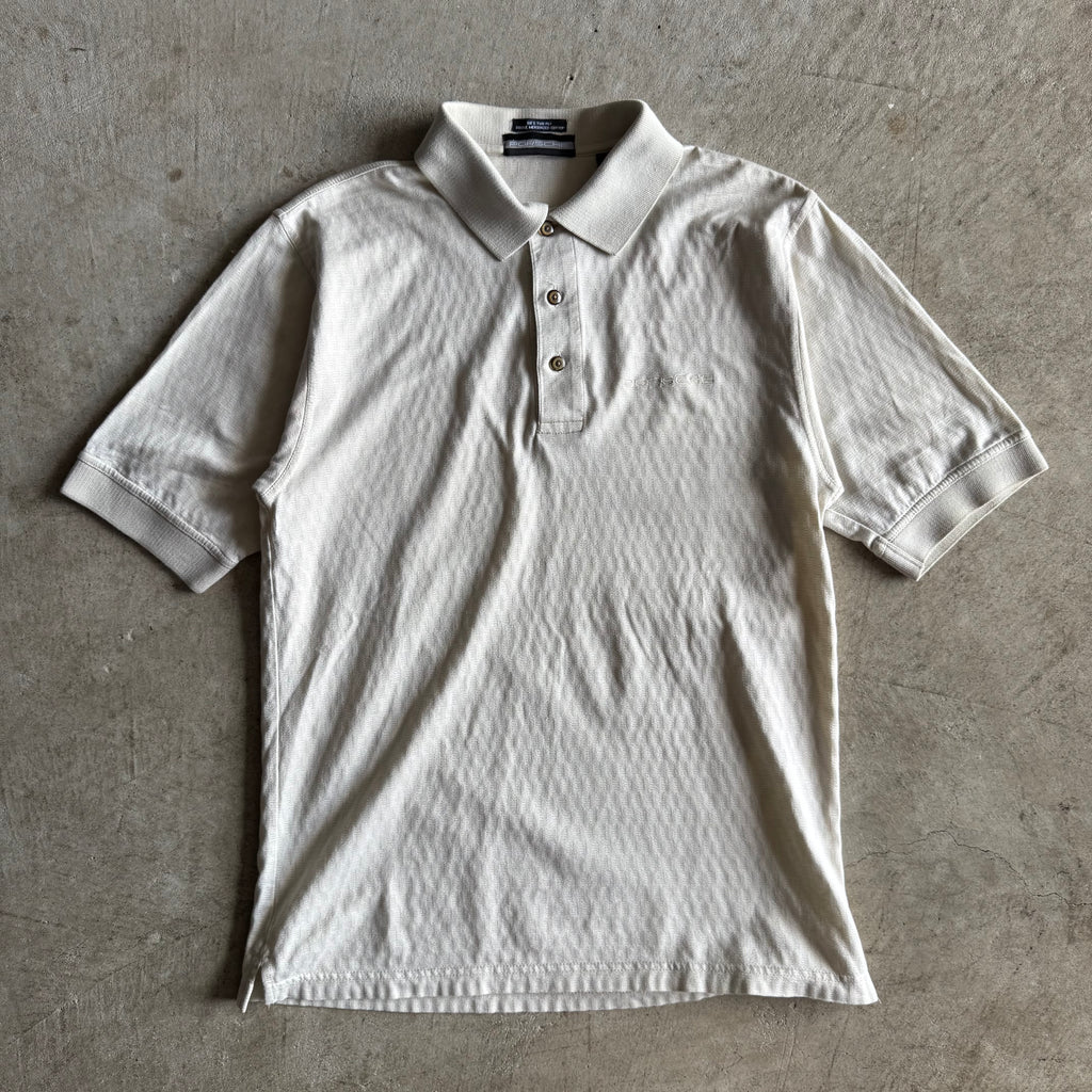 90s Porsche Selection Beige Embroidered Polo Shirt (M)