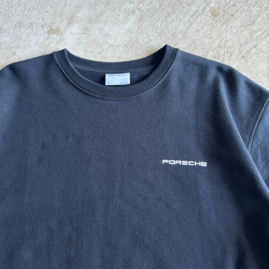 2000s Porsche Selection RS Spyder Embroidered Black Crewneck Sweater (XL)