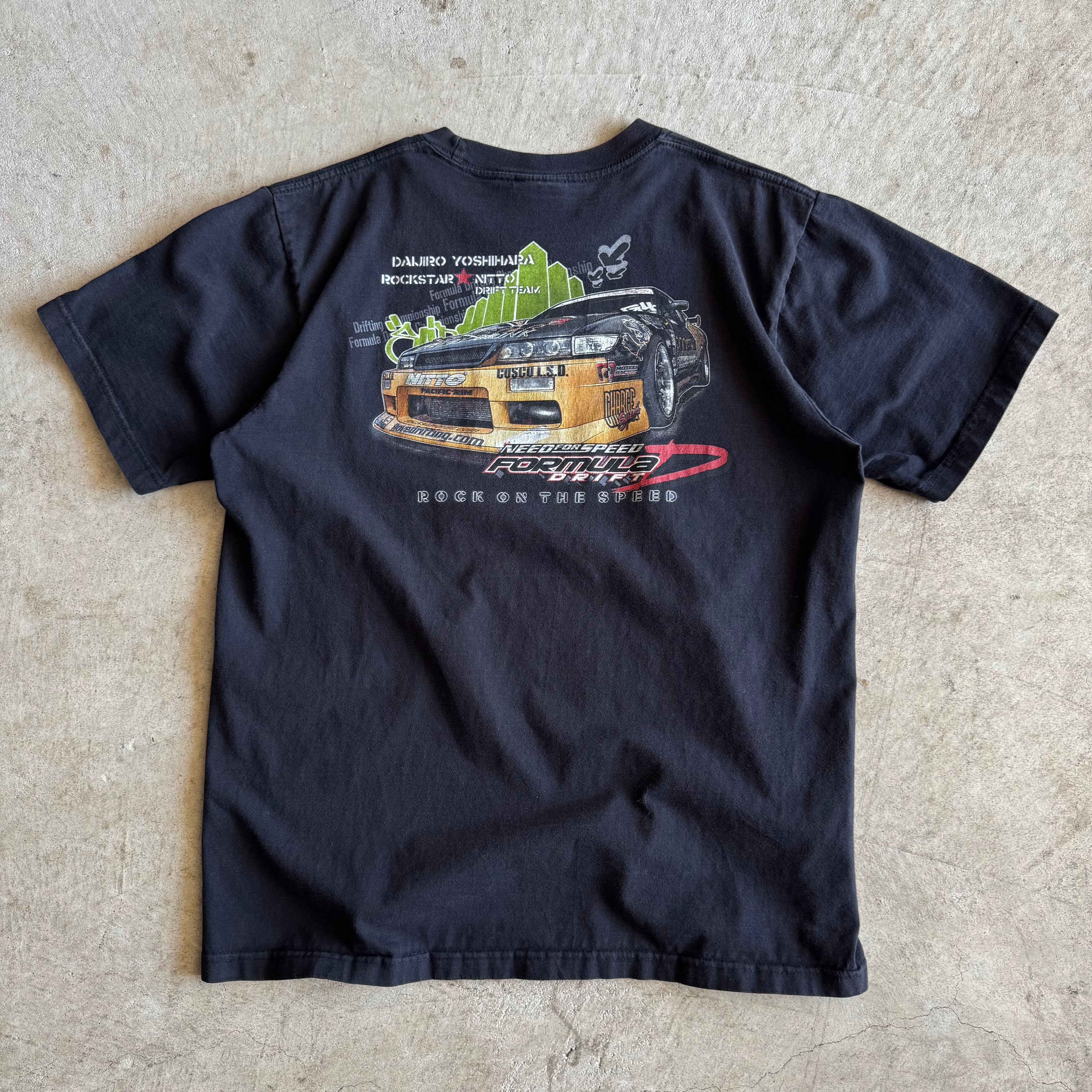 2006 Formula Drift Daijiro Yoshihara Rockstar Nitto S13 Black T Shirt (L)