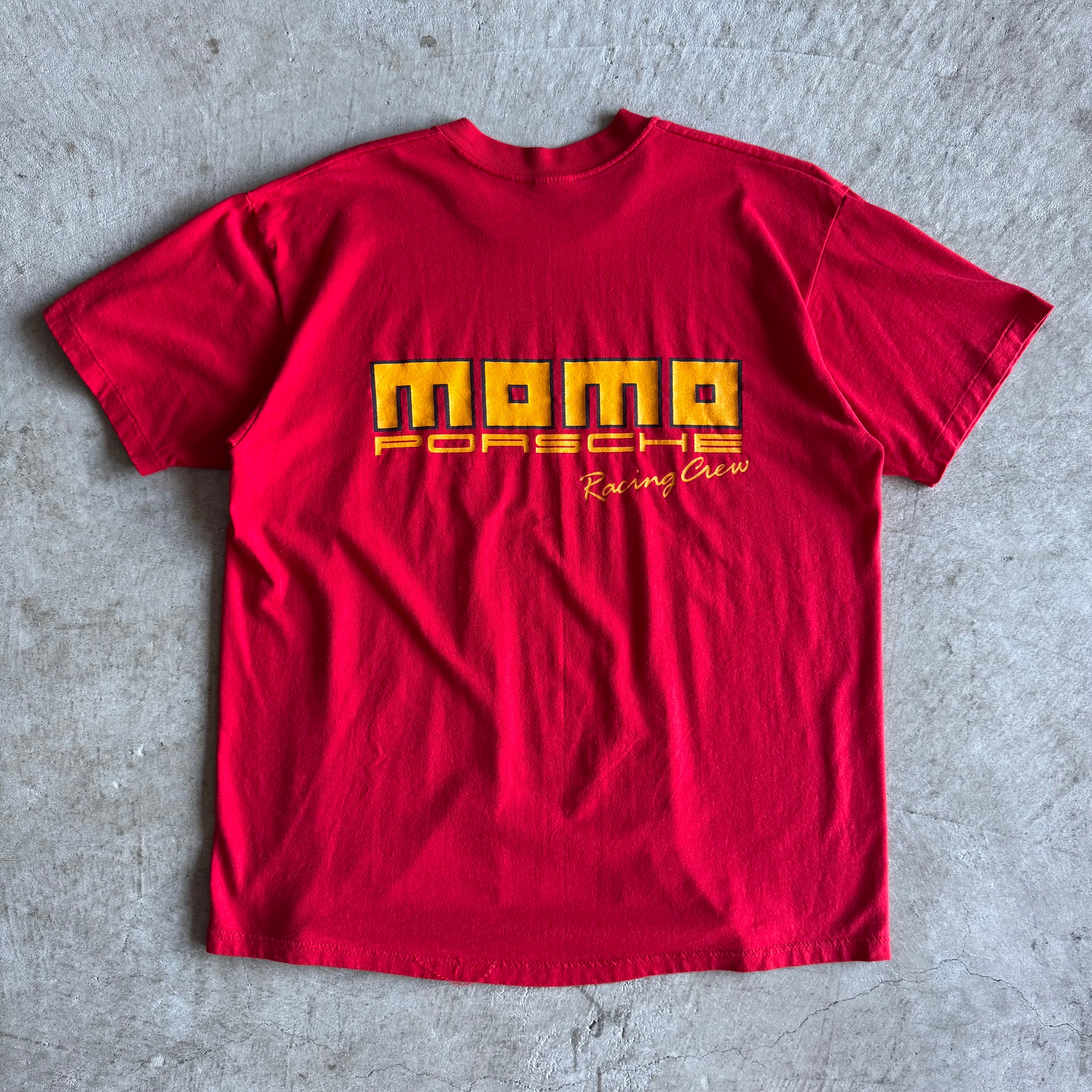 90s Porsche MOMO Racing Crew Red T Shirt (XL)
