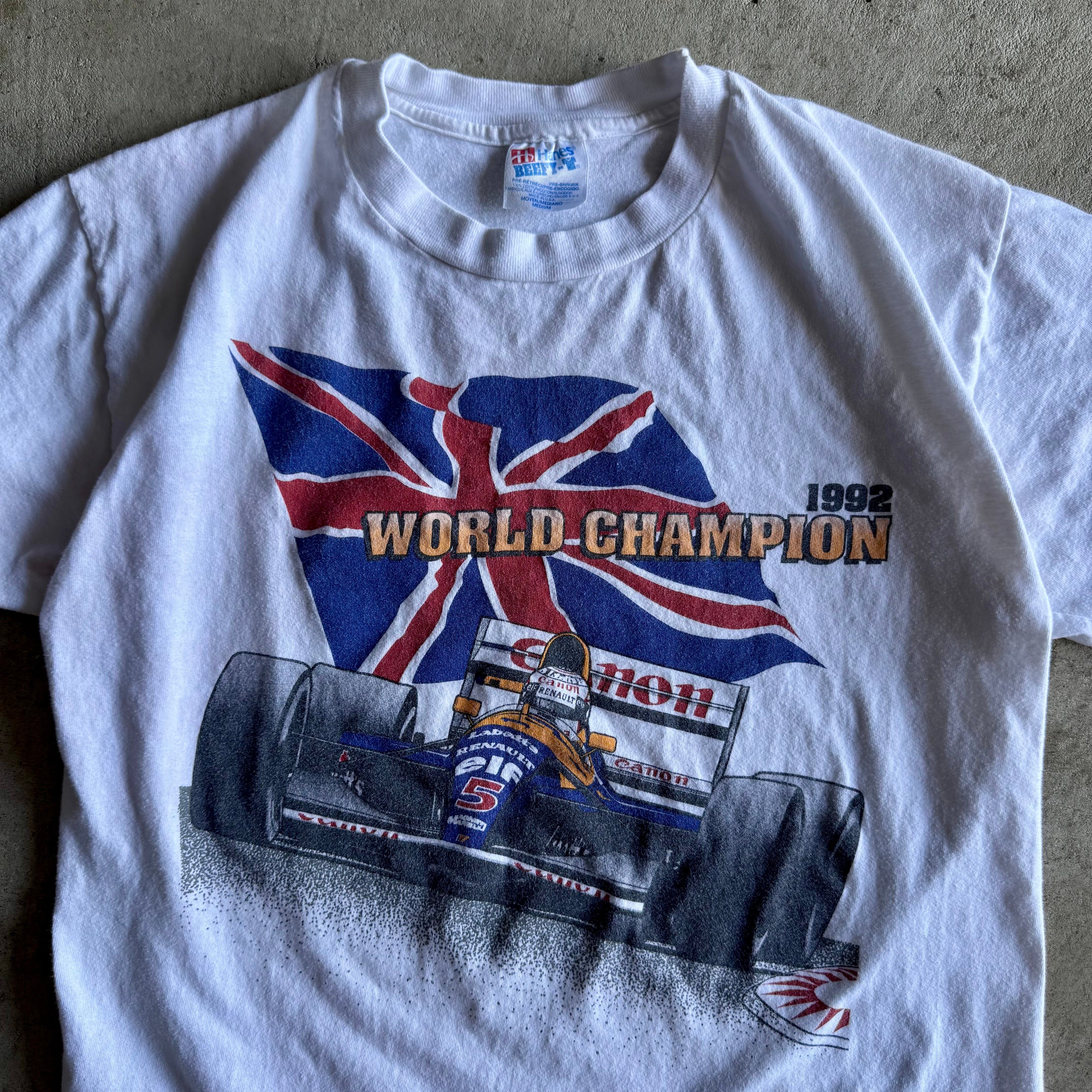 Vintage 90s 1992 Nigel Mansell Renault Formula 1 World Champion T Shirt Size Medium