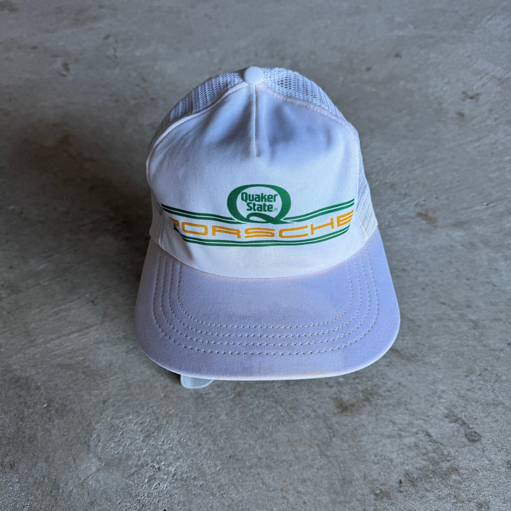 80s Porsche Quaker State Indy Racing White SnapBack Hat
