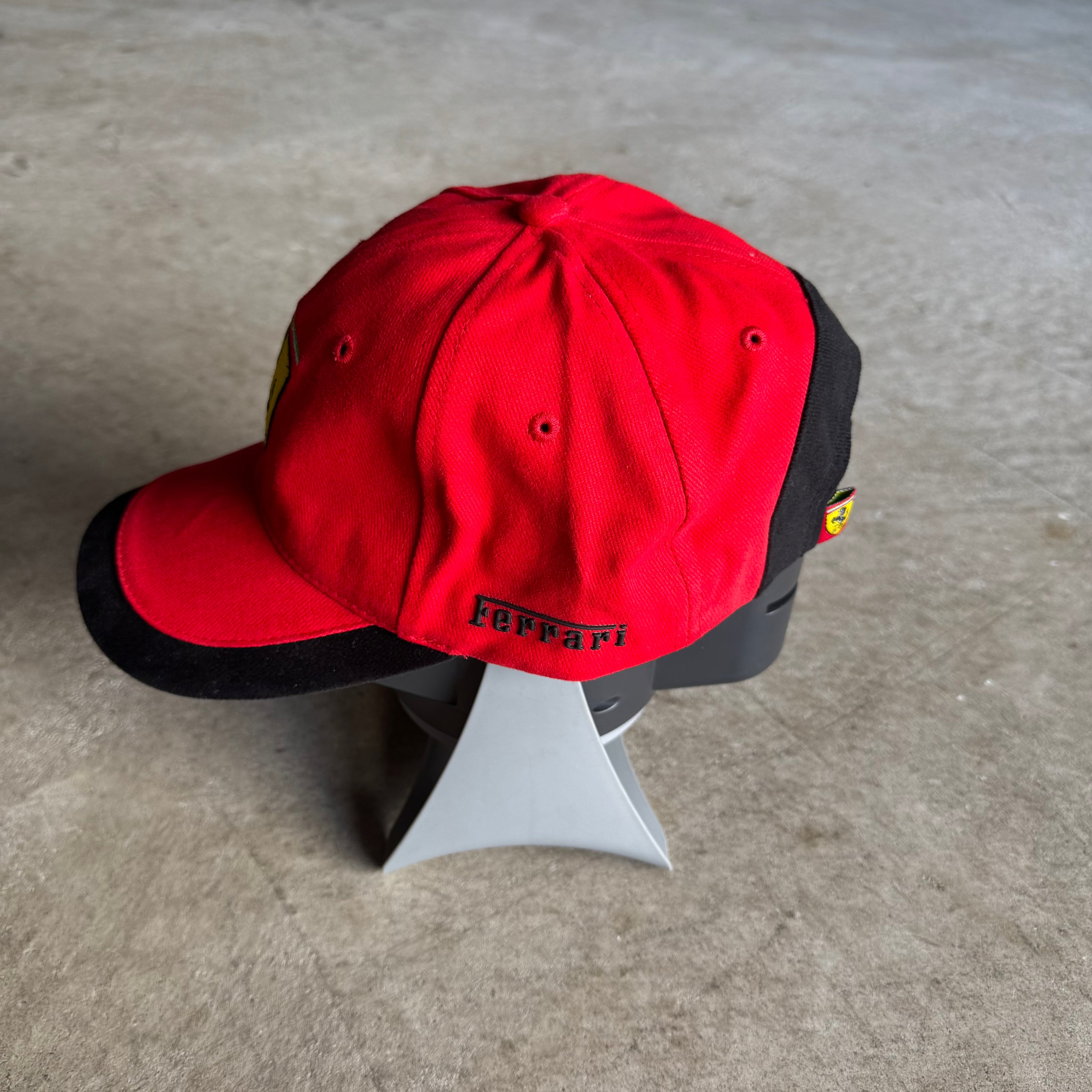 Ferrari Embroidered Shield Red Black Cap Hat