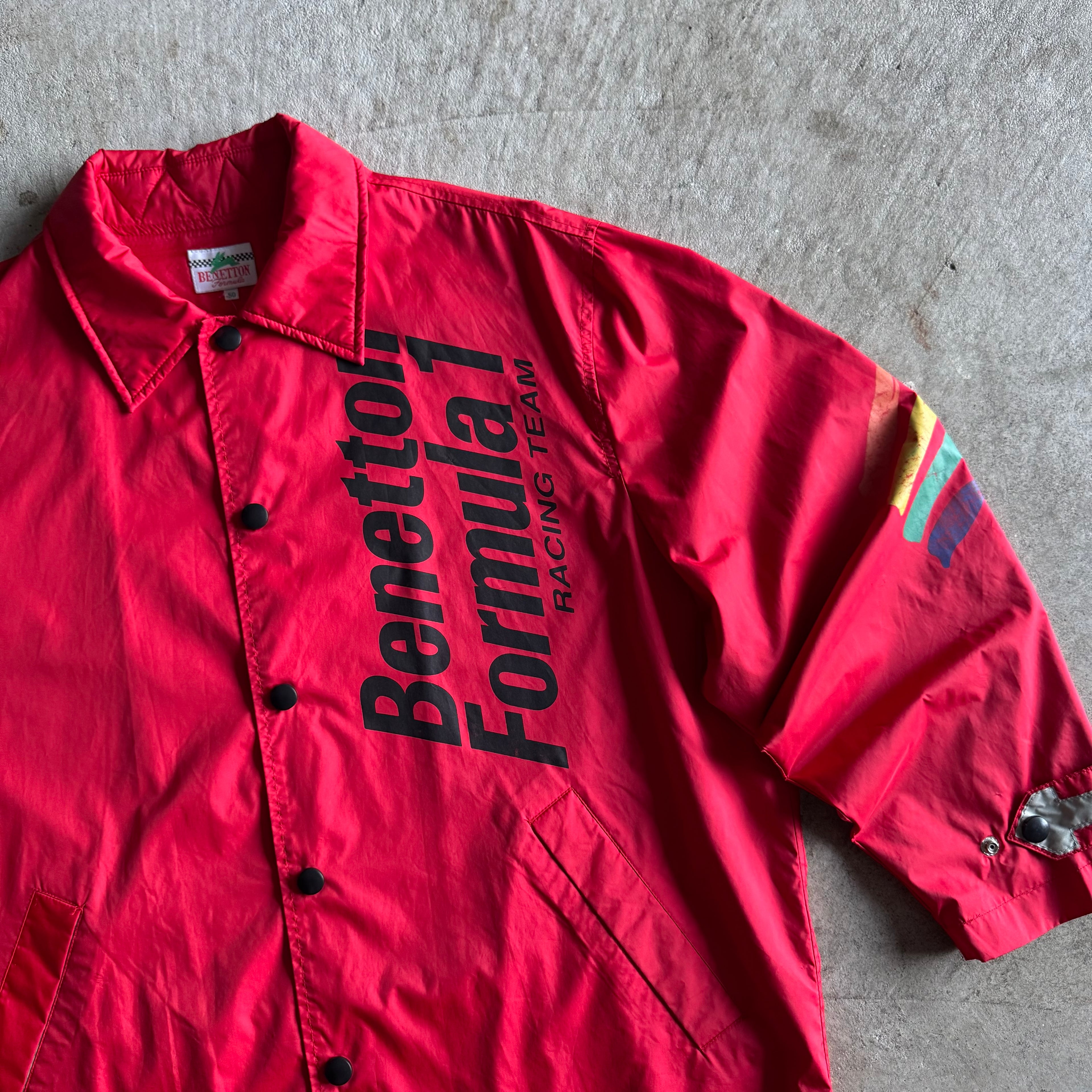 Vintage 90s Benetton Formula 1 F1 Racing Team Coat Jacket Size XL
