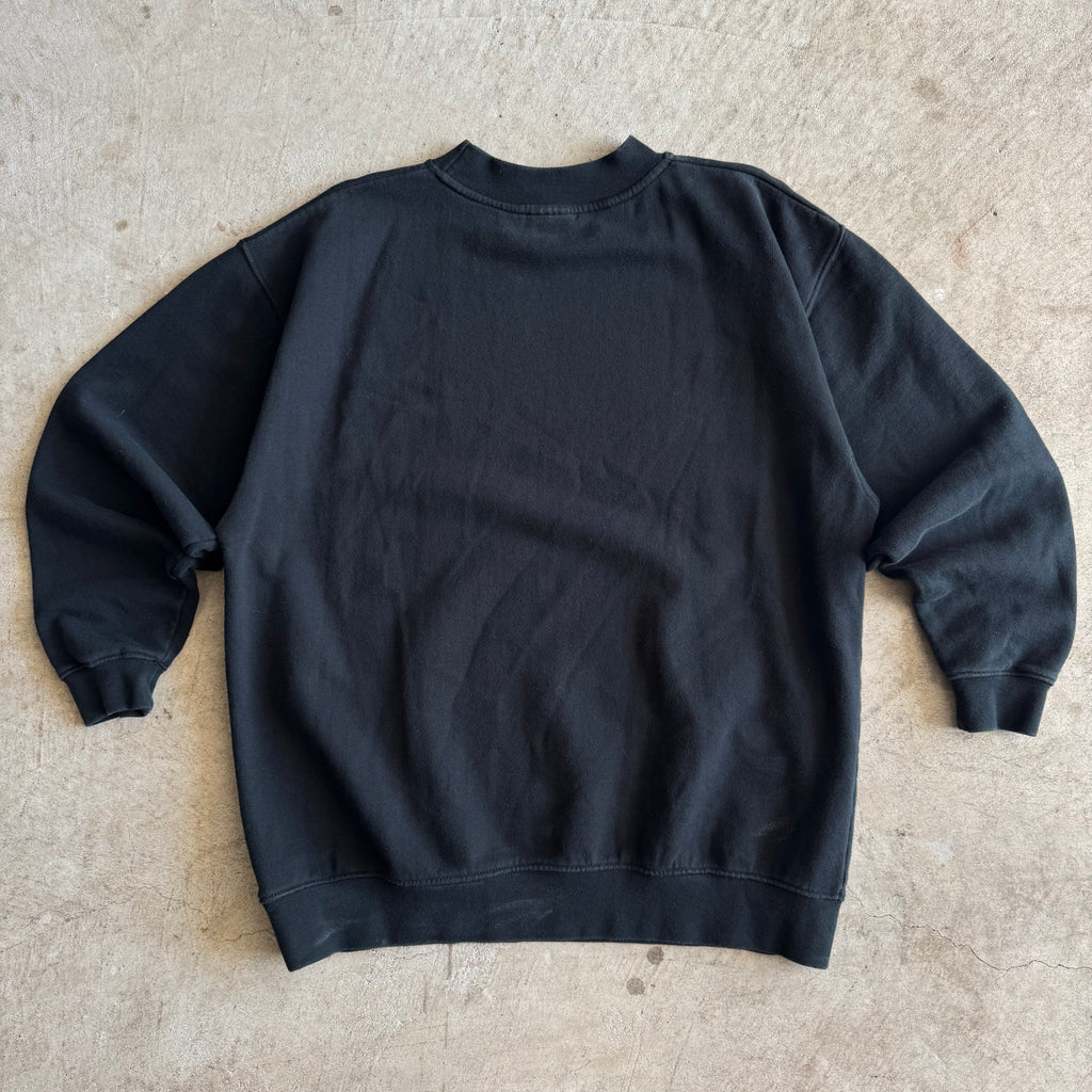 90s Porsche Selection Embroidered Black Tonal Crewneck Sweater (L)
