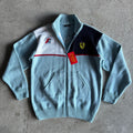 90s Ferrari Michael Schumacher Blue Knit Jacket (L)