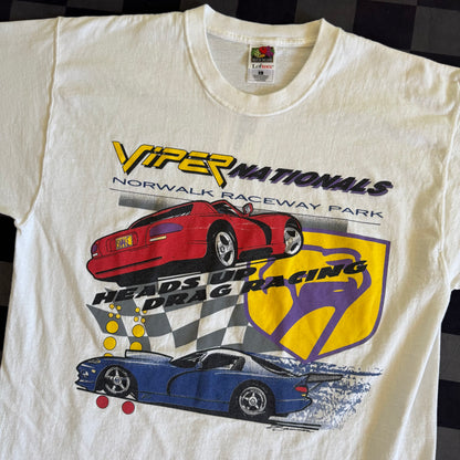 Vintage 1999 Dodge Viper Nationals Drag Racing White T Shirt Size Large