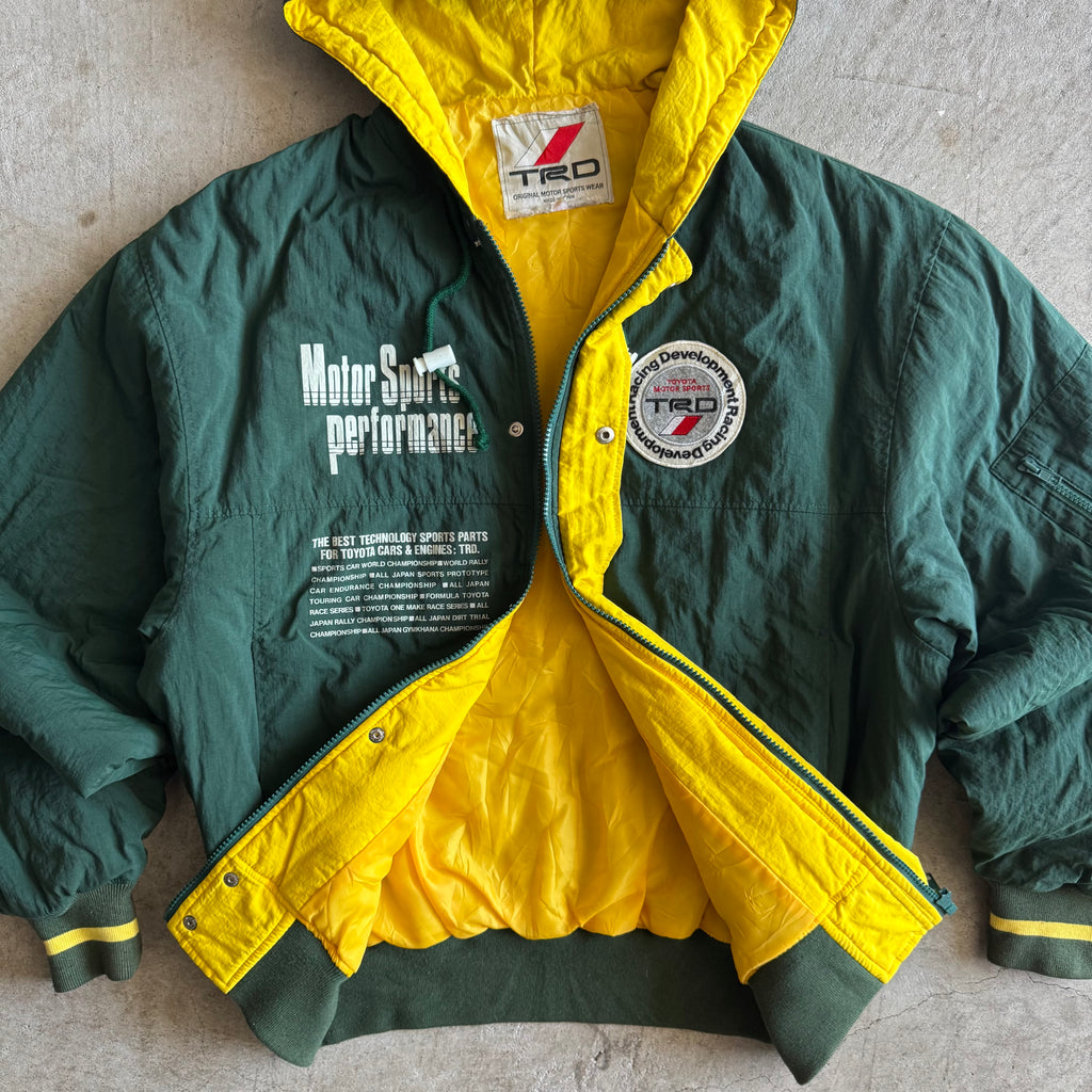 90s Toyota TRD Racing Green Hooded Jacket (L)