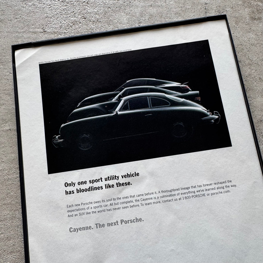 2001 Porsche Bloodlines Like These Cayenne Framed Advertisement