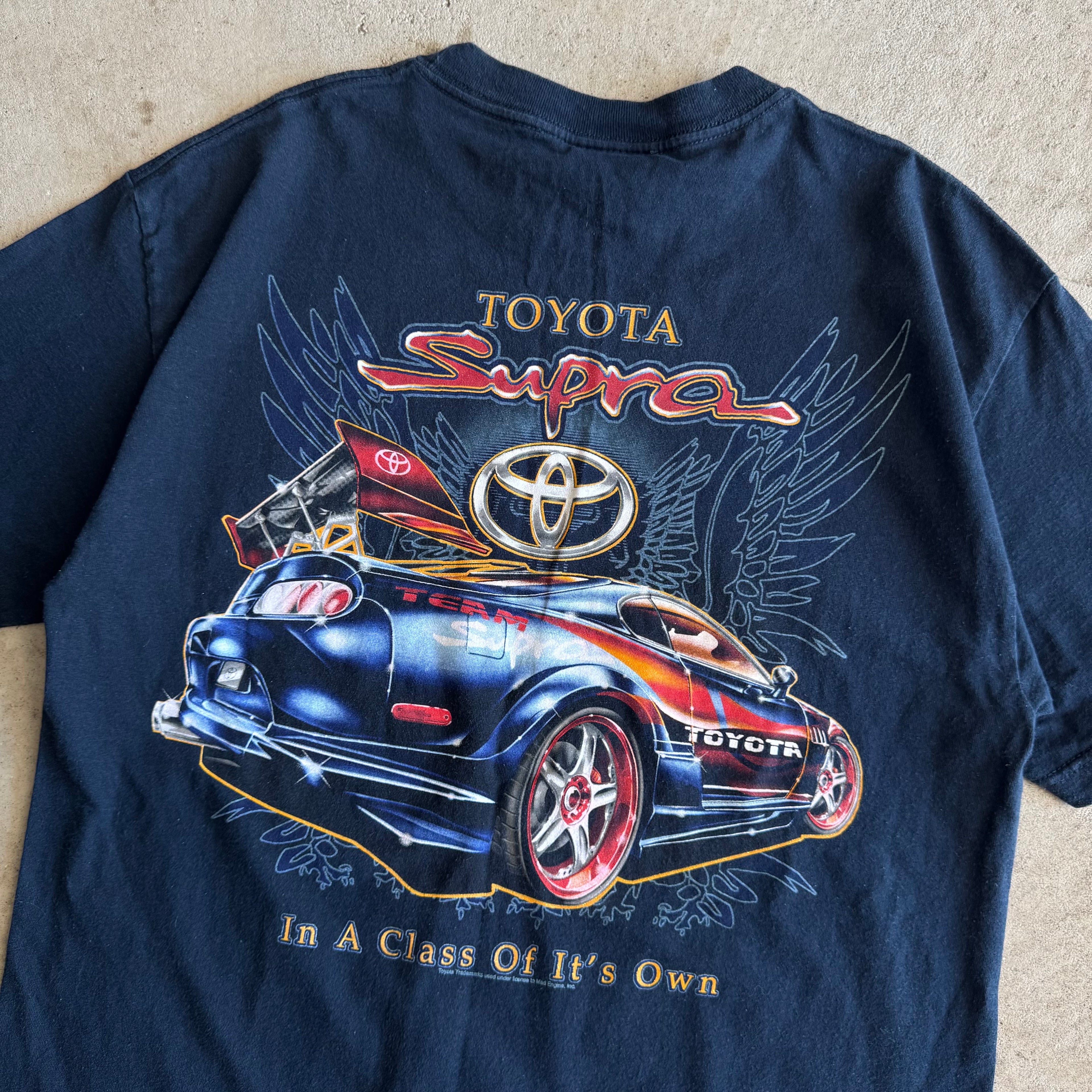 90s Mad Engine Toyota Supra Mkiiii Navy T Shirt (L)