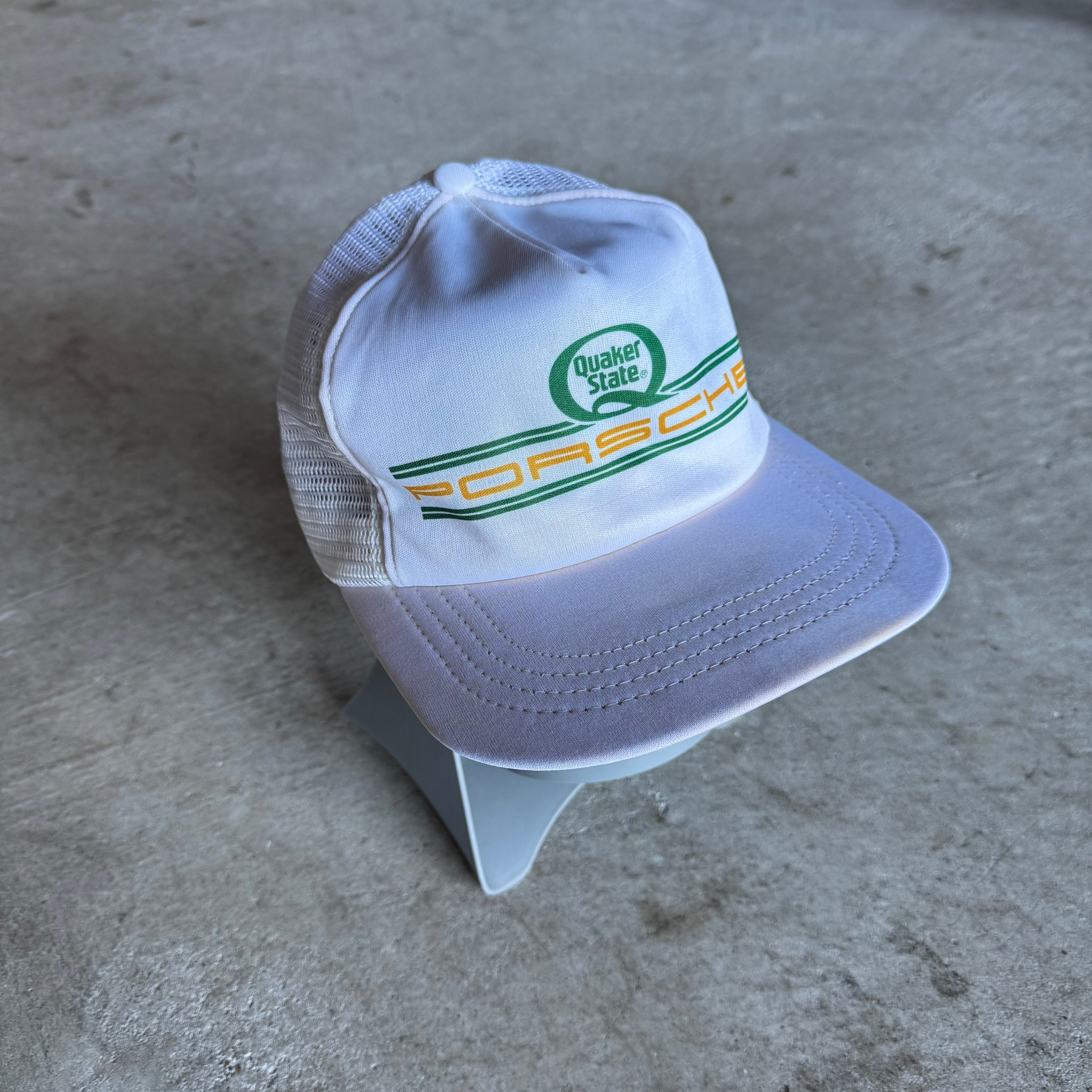 80s Porsche Quaker State Indy Racing White SnapBack Hat