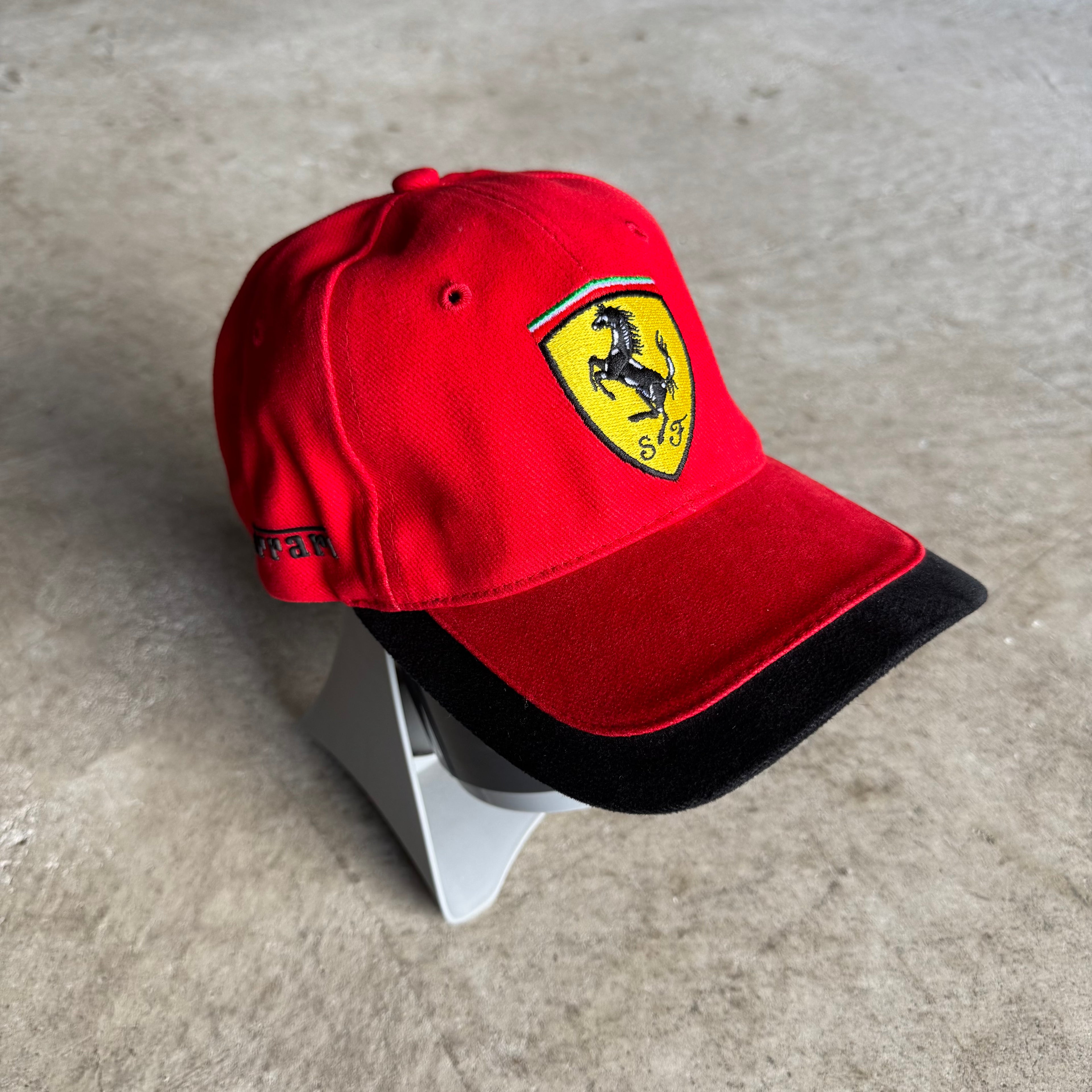 Ferrari Embroidered Shield Red Black Cap Hat
