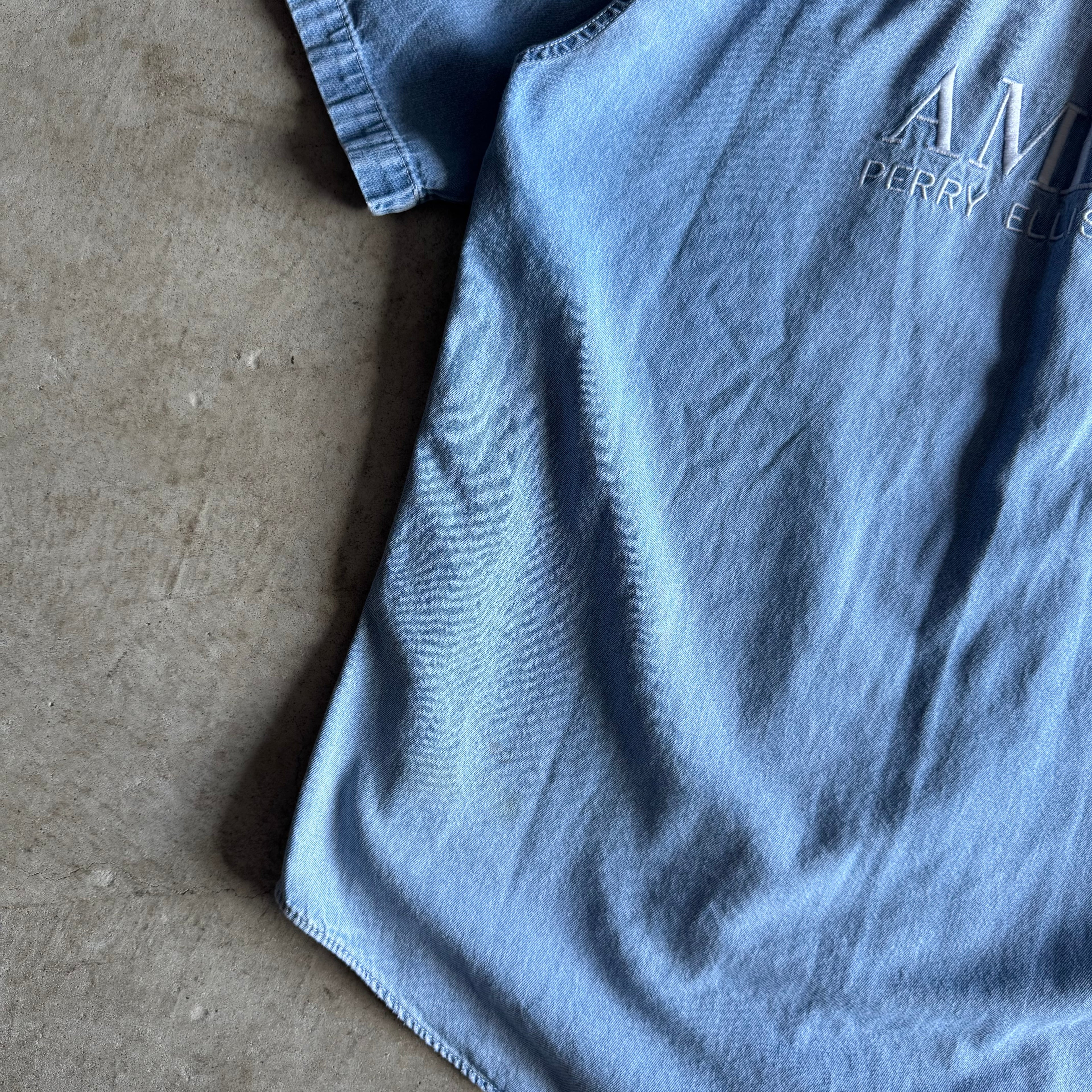 90s Ferrari Racing Perry Ellis America Denim Button Up Shirt (XL)