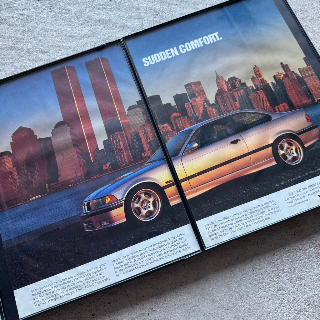 1995 BMW E36 M3 Coupe Sudden Comfort Framed Advertisement