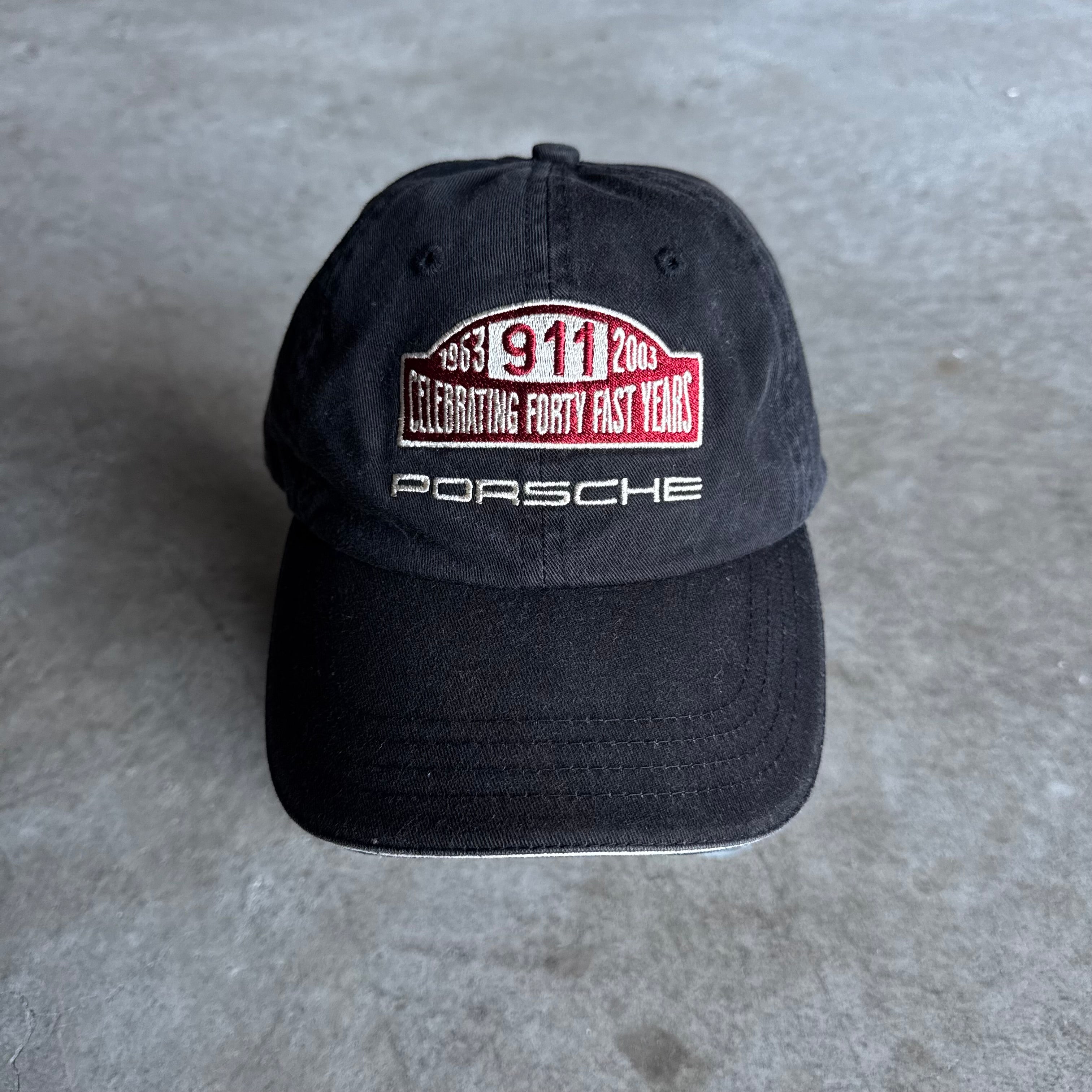 2003 Porsche Selection Celebrating 40 Years Black Strapback Hat
