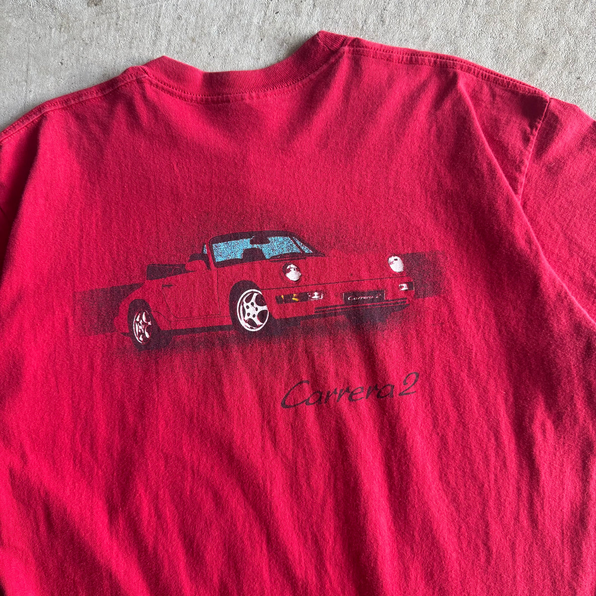 90s Porsche 911 Carrera 2 Red T Shirt (XL)