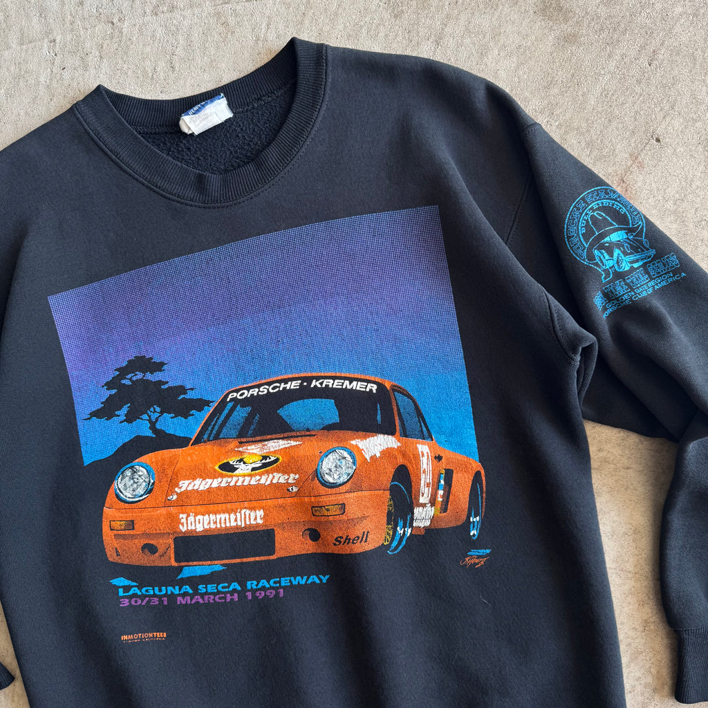 1991 Porsche Kremer Jagermeister 959 Laguna Seca Black Crewneck Sweater (L)
