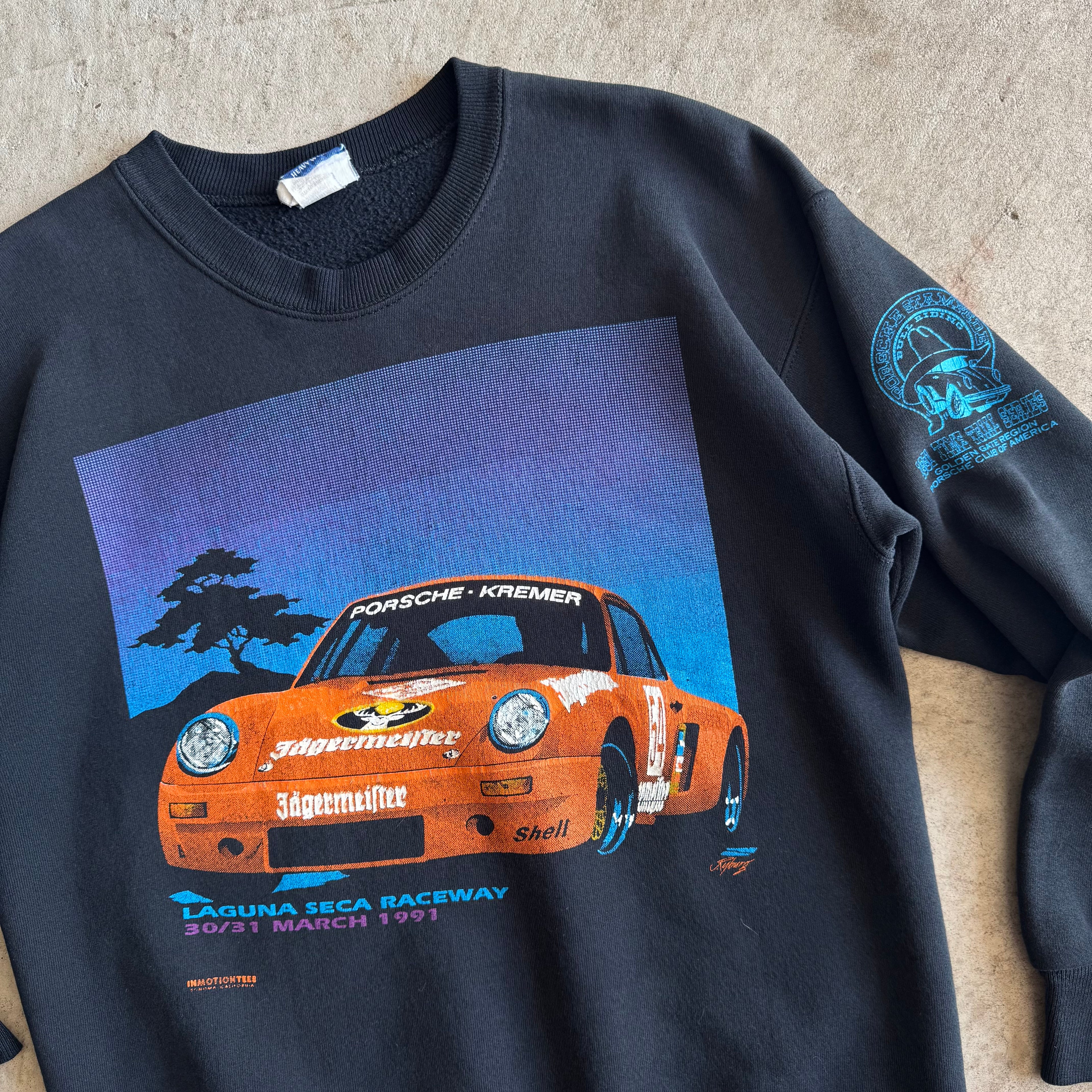 1991 Porsche Kremer Jagermeister 959 Laguna Seca Black Crewneck Sweater (L)