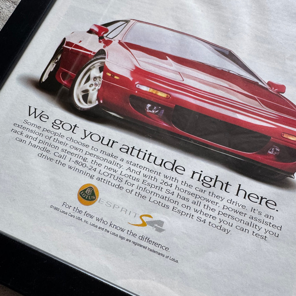 1993 Lotus Esprit You Want Attitude? Framed Advertisement