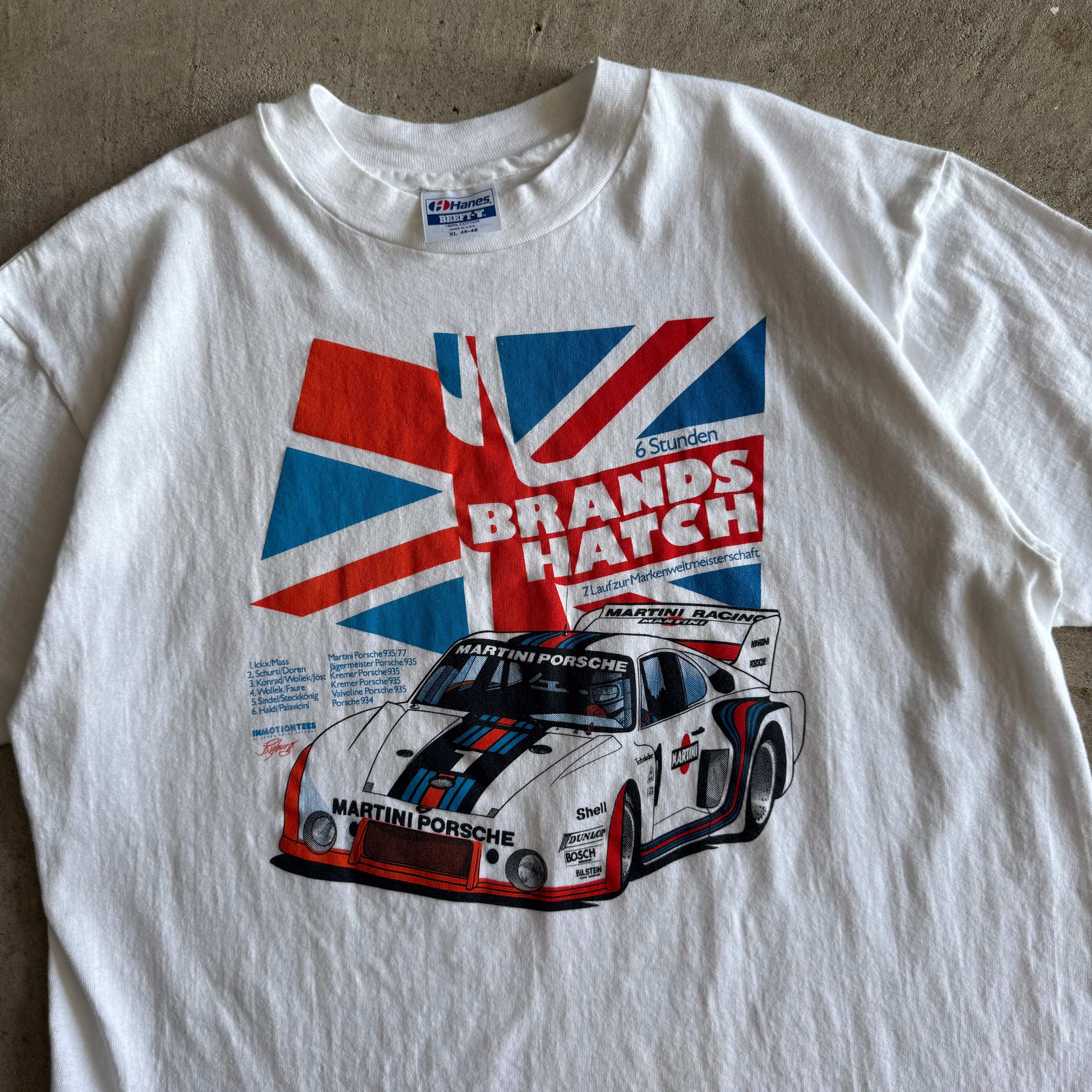 90s Porsche 6 Hours of Brands Hatch Victory Poster T Shirt (L)
