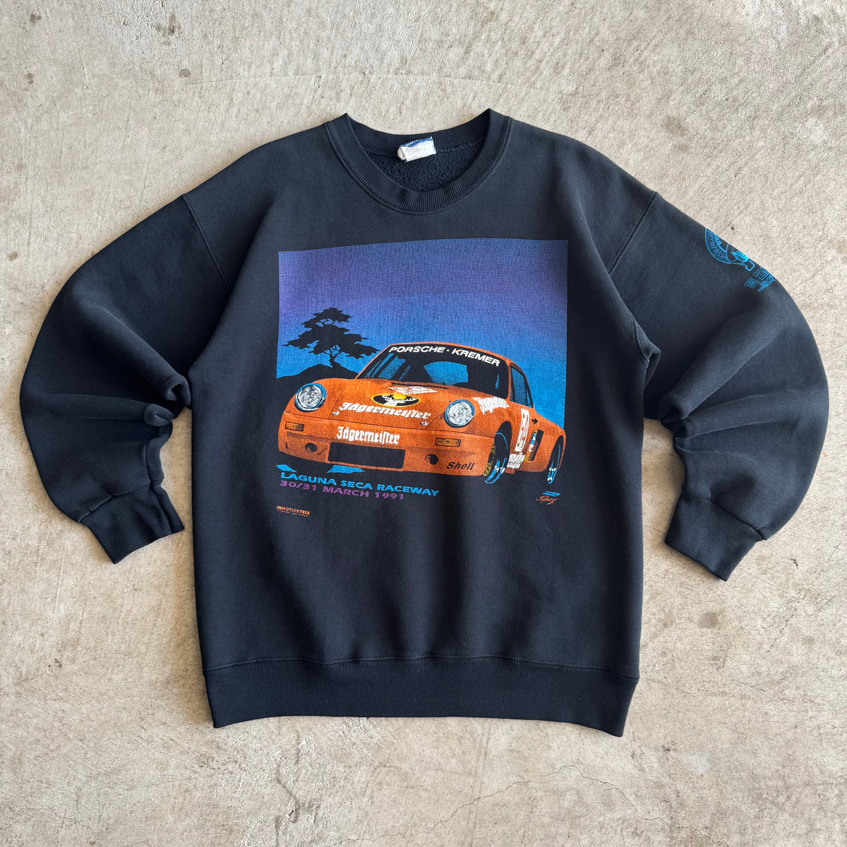1991 Porsche Kremer Jagermeister 959 Laguna Seca Black Crewneck Sweater (L)