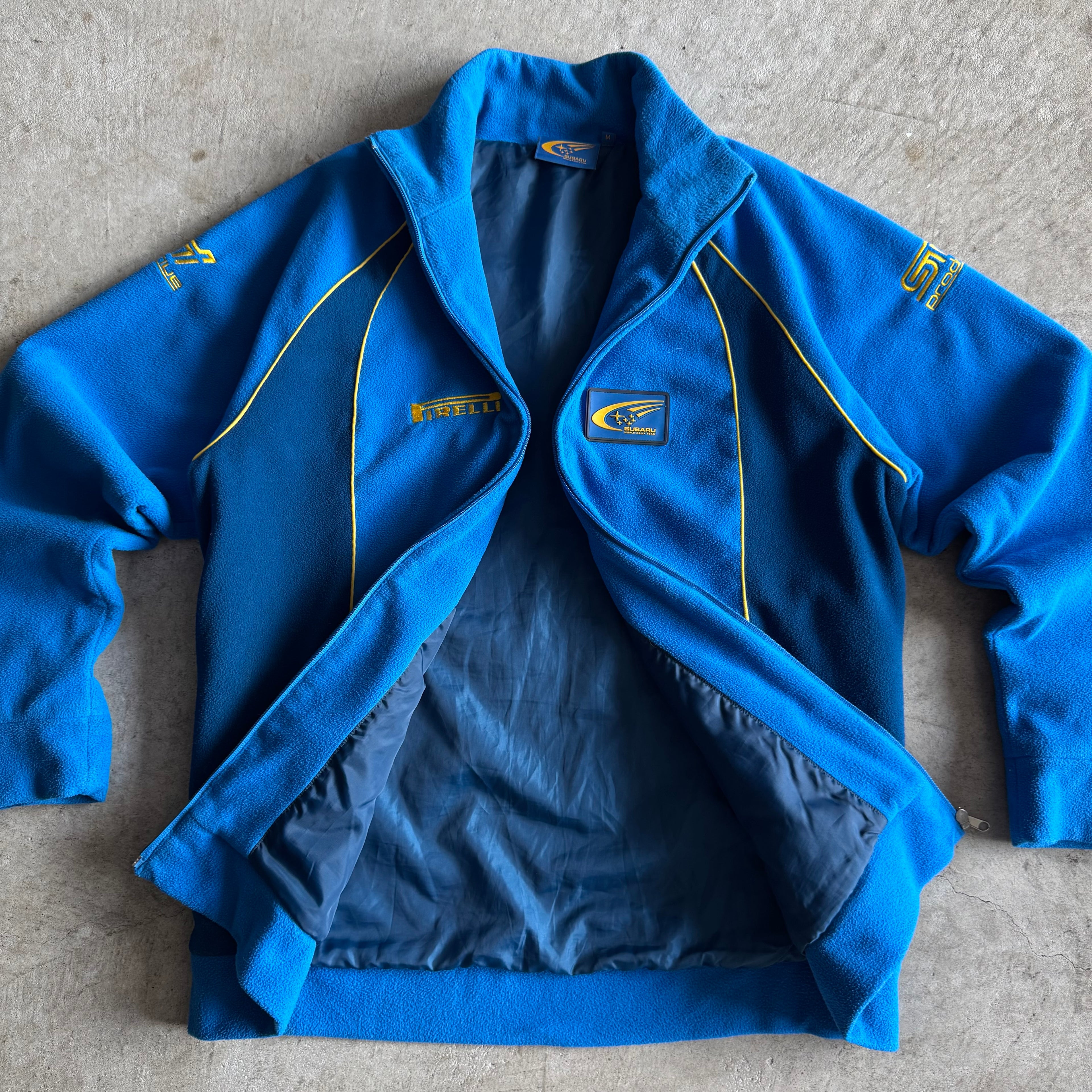 90s Subaru World Rally Team Blue Fleece Jacket (M)